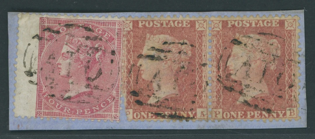 St. Vincent Great Britain used in St. Vincent 1d. rose-red pair and