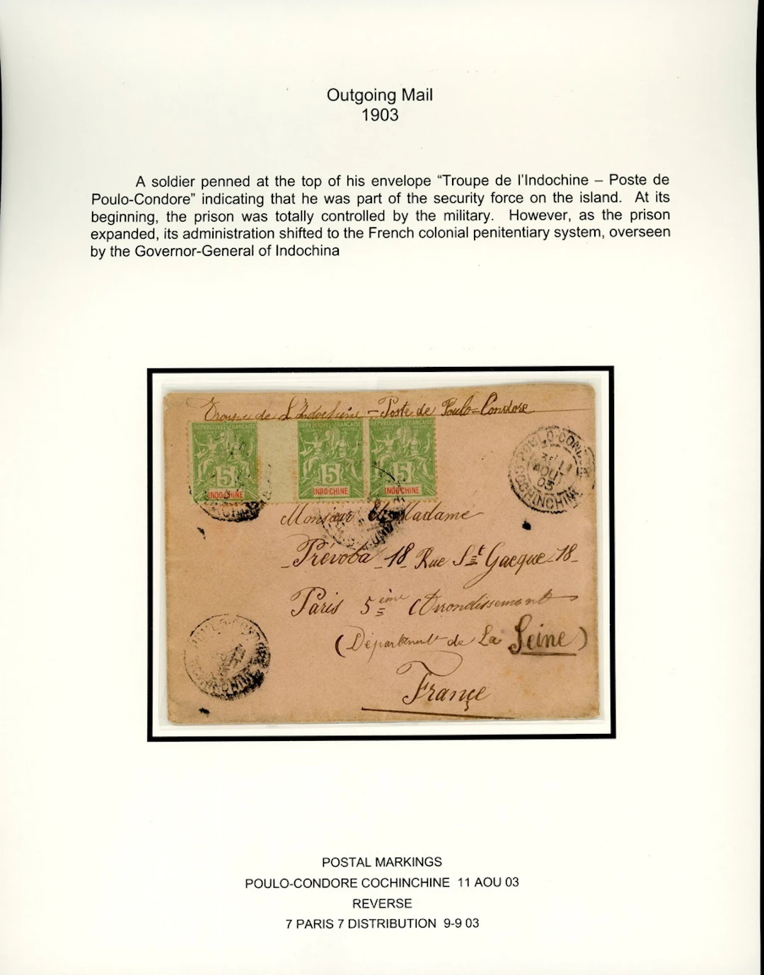 Indo-China French Indo-Chinese Post Office Thematic collections A