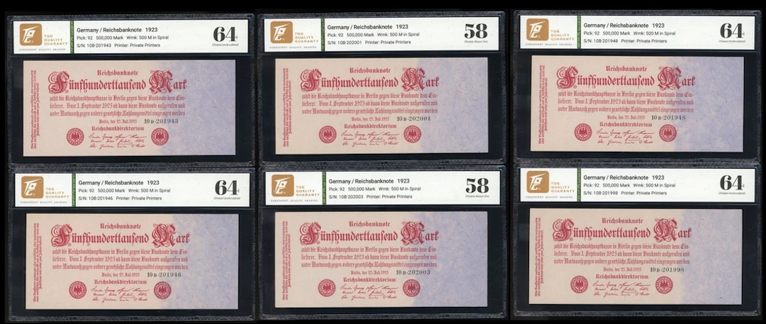Germany, Reichsbanknote, 500,000 Mark (6), 1923, serial number 10