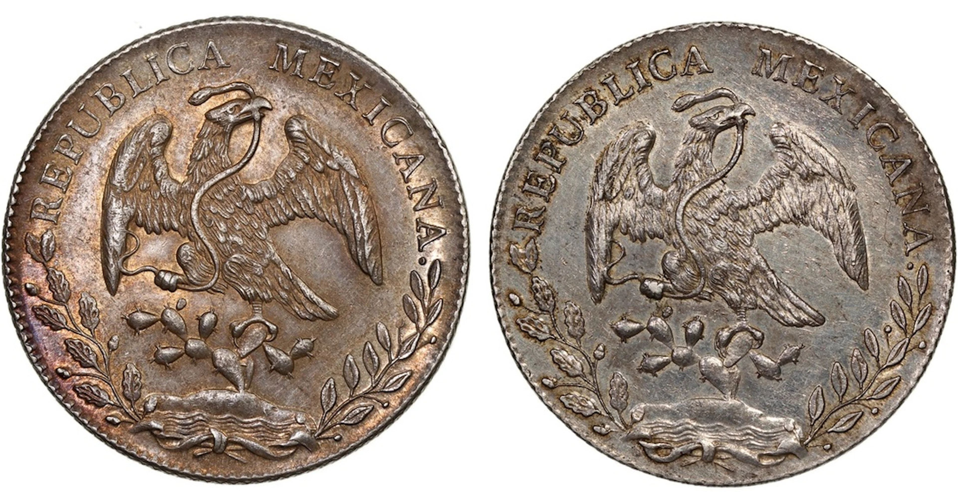 Mexico, 1 peso (2), 1891, 1892, Mexico City Mint, (KM-377.10)