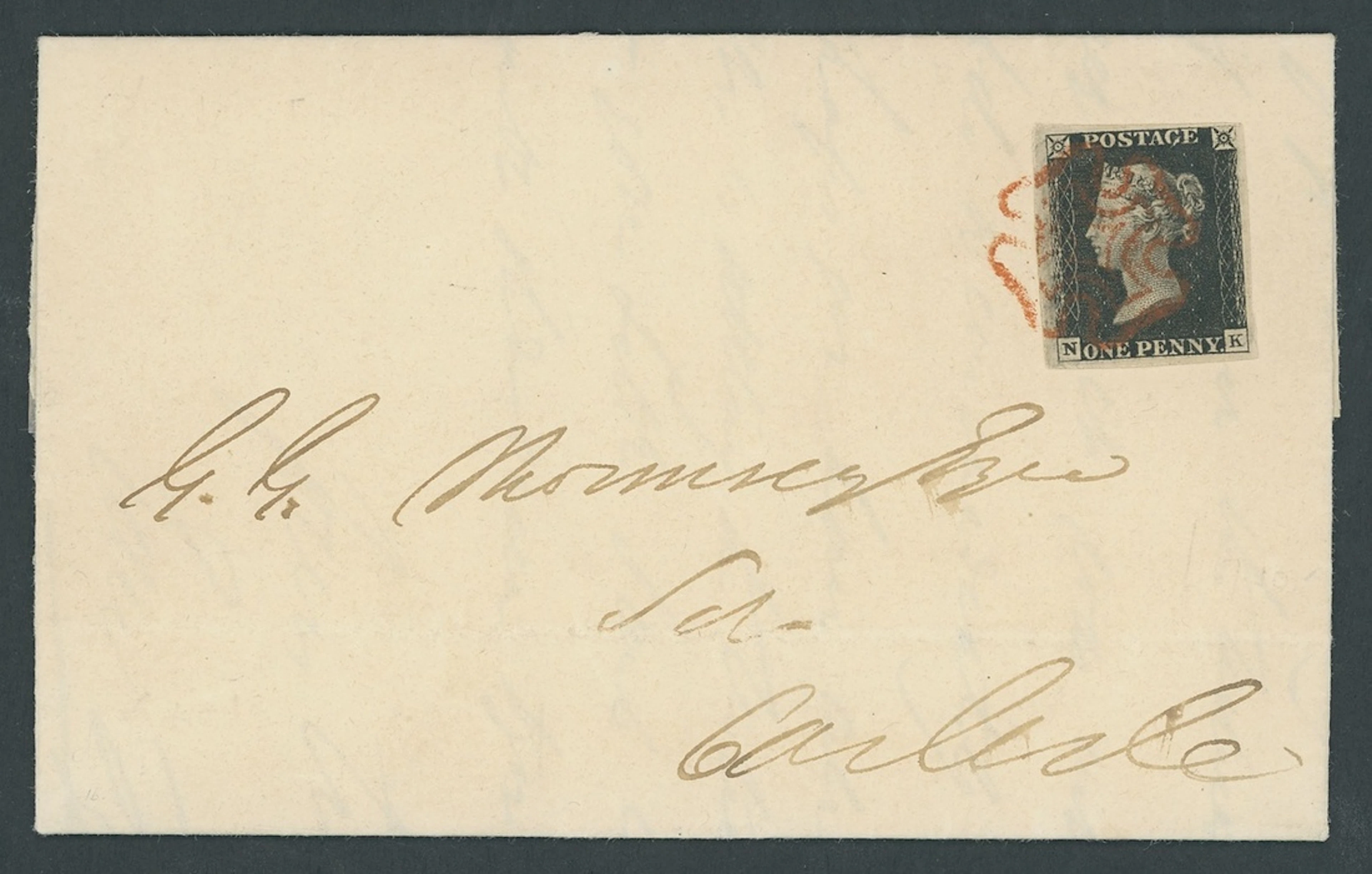 Great Britain 1840 One Penny Black Plate 1b NK, small to huge margins