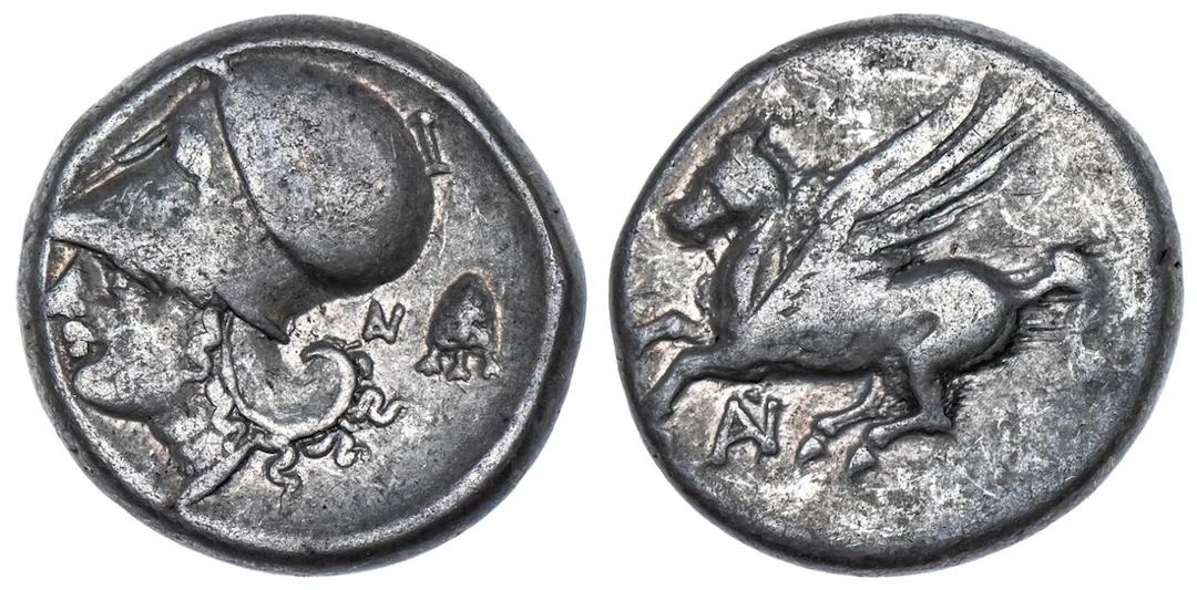 Akarnania, Anaktorion, AR Stater, struck c. 350-300 BC, Pegasos flying