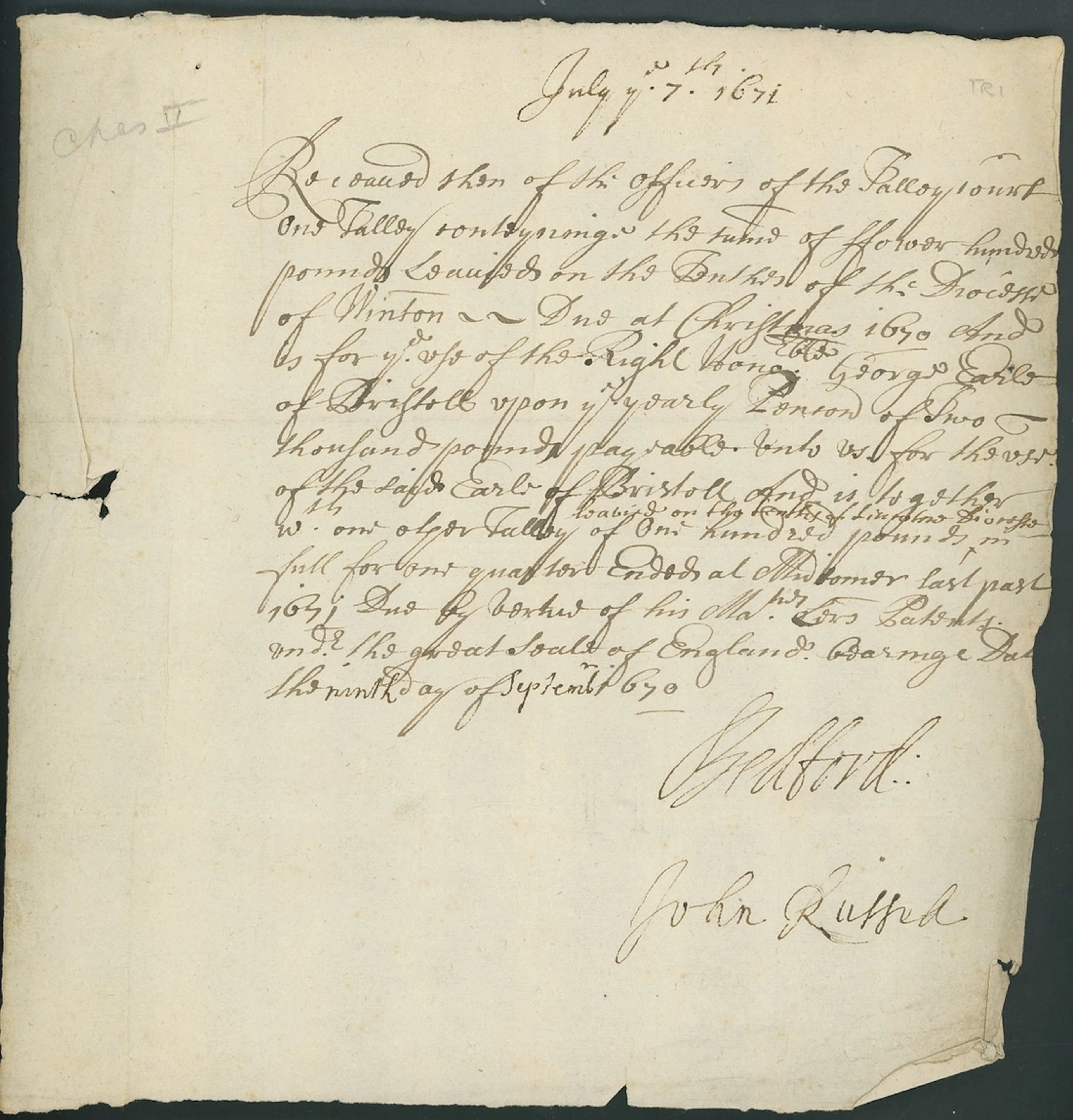 England 17th and 18th Century Tally of Exchequer Documents A group