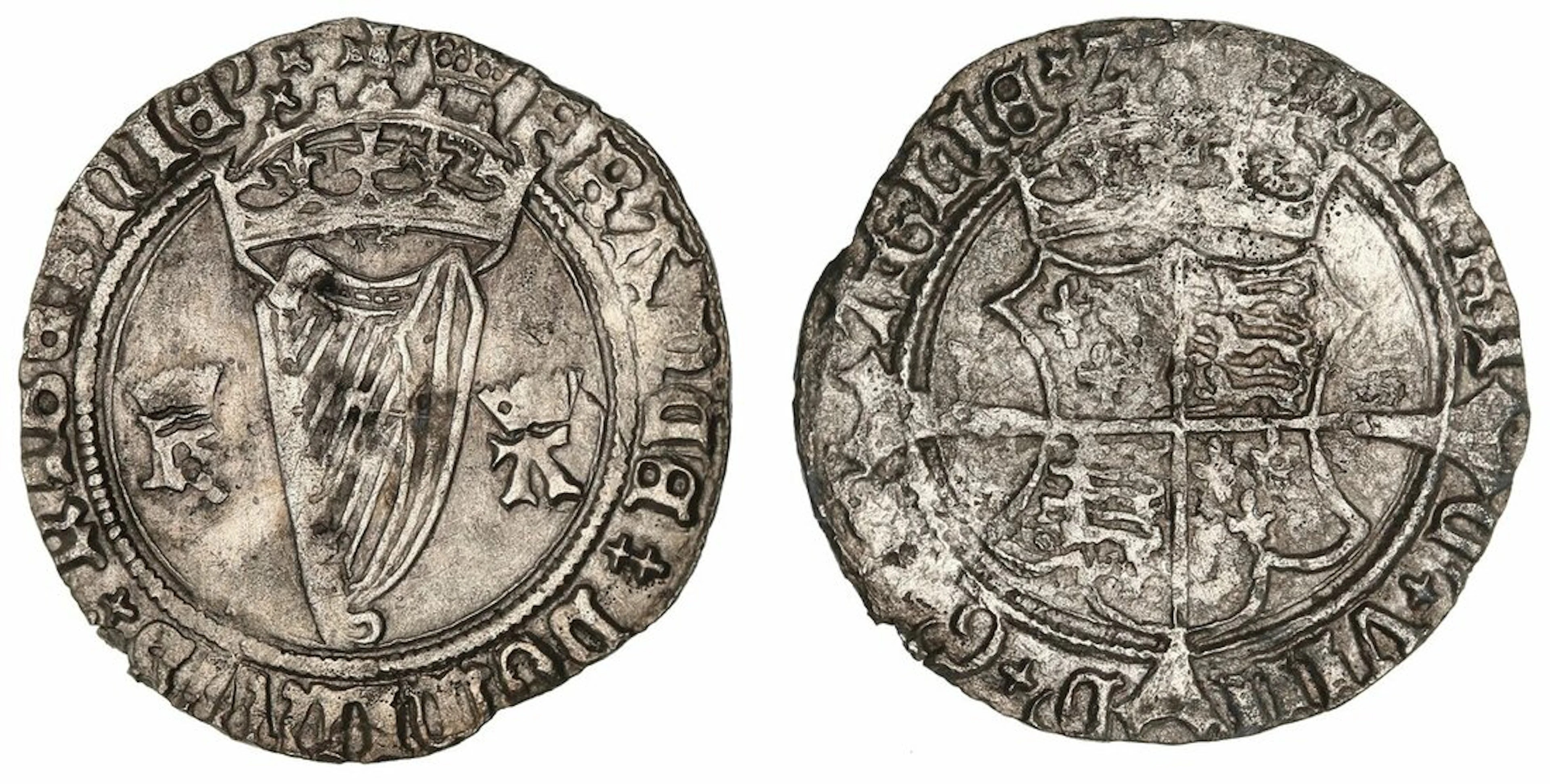 Ireland, Henry VIII with Anne Boleyn (1509-1547), First Harp Issue