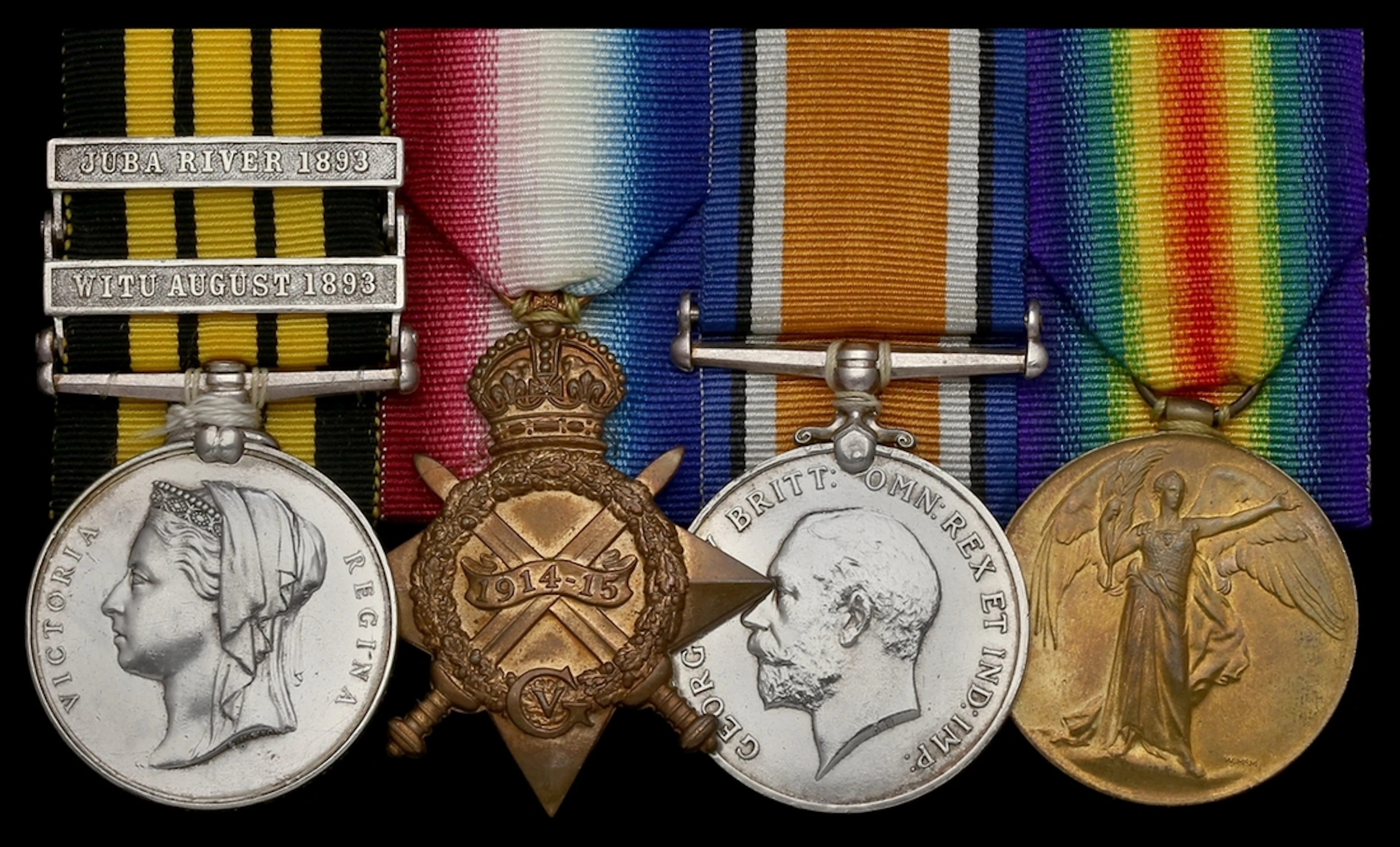 A rare ‘Juba River 1893’ group of four awarded to Able Seaman C. Clift