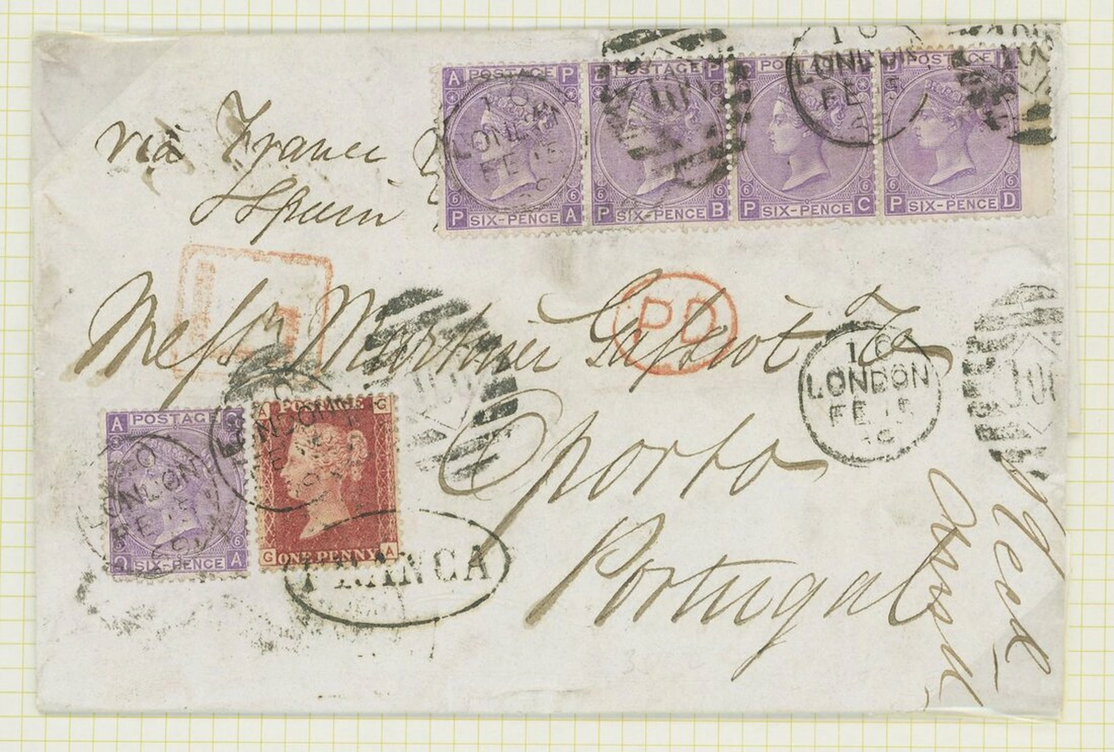 Great Britain Surface Printed Collections and Ranges Mail to Portugal:
