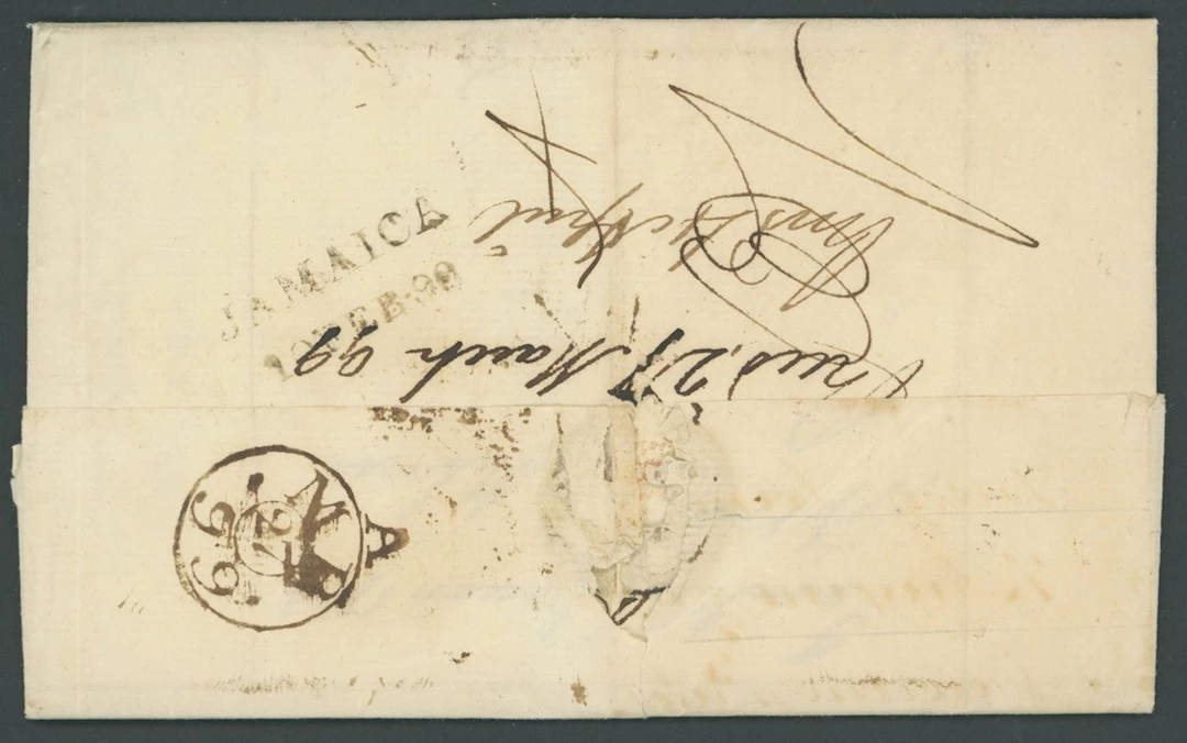 Jamaica The Straight-Line "jamaica" Datestamp 1798 (20 Dec.) entire