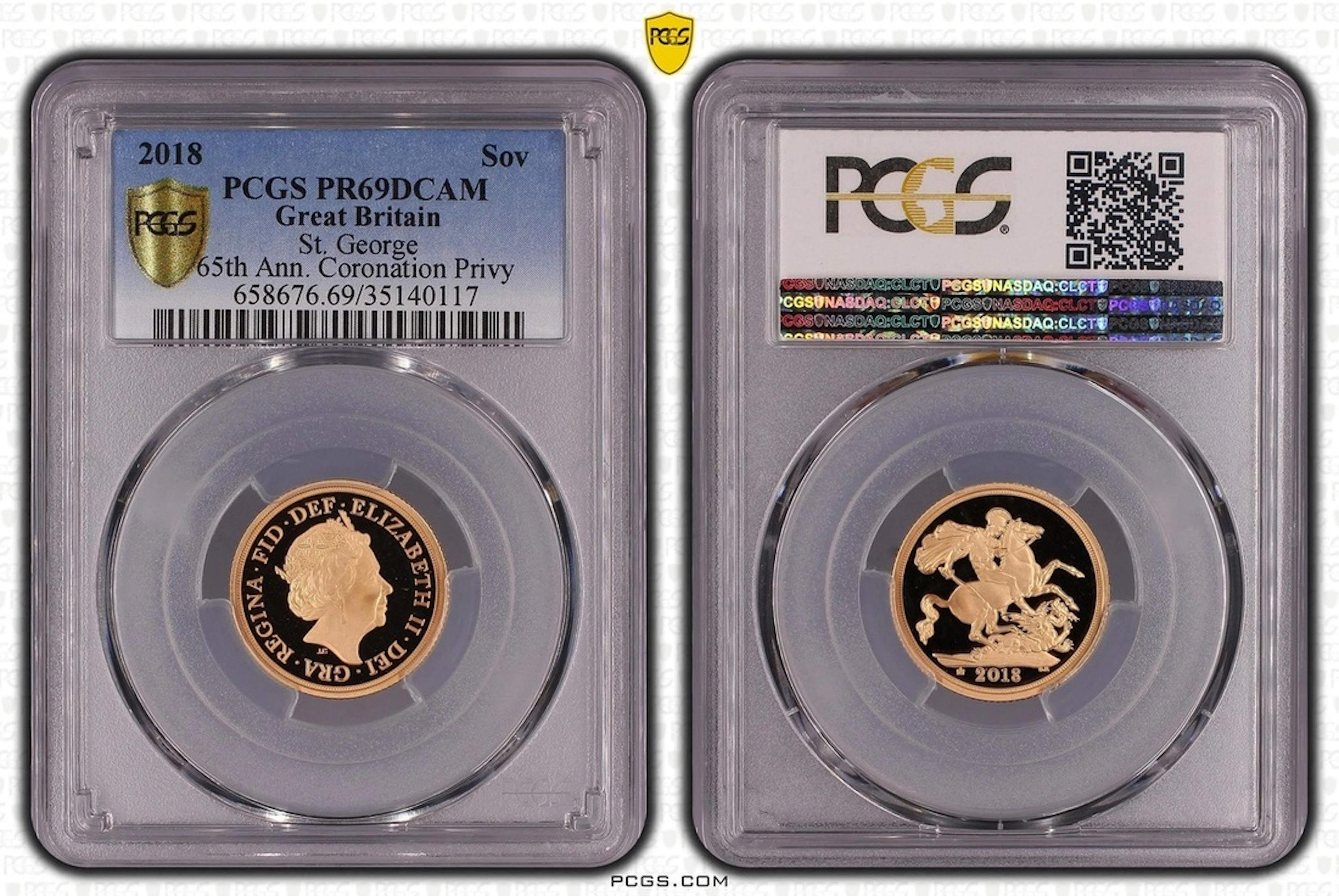PCGS PR69 DCAM | Elizabeth II (1952-2022), Commemorative Proof Sovereign