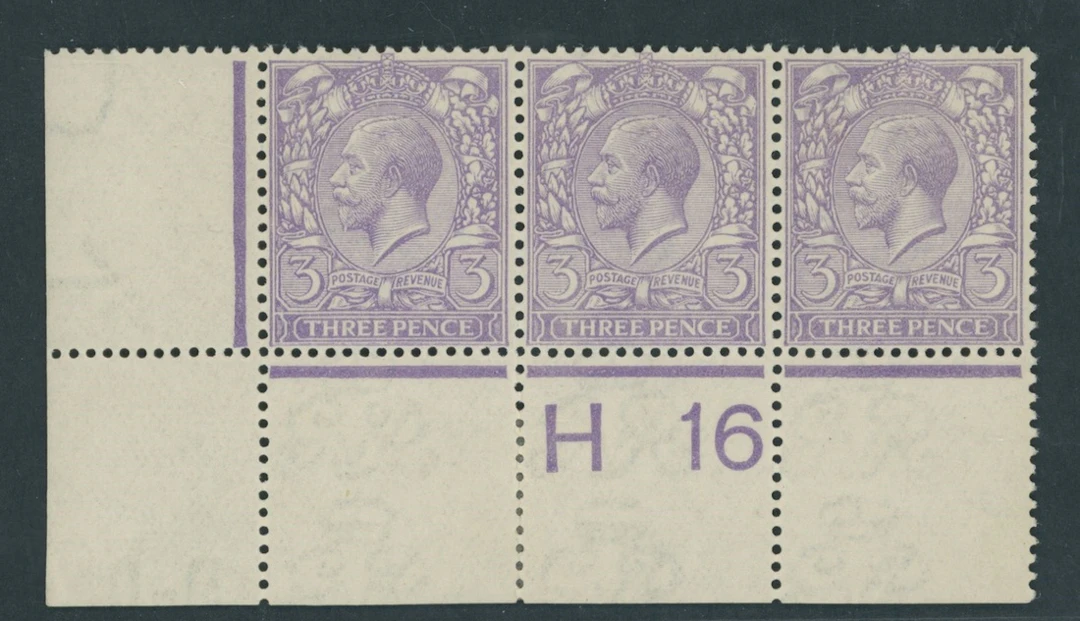 Great Britain King George V 1912-24, Watermark Simple Cypher 3d. very