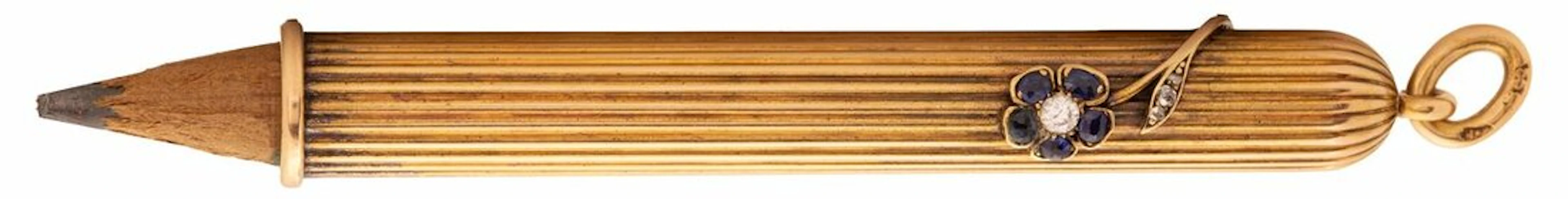 FRIEDRICH KÖCHLI, A GOLD, DIAMOND AND SAPPHIRE PROPELLING PENCIL HOLDER