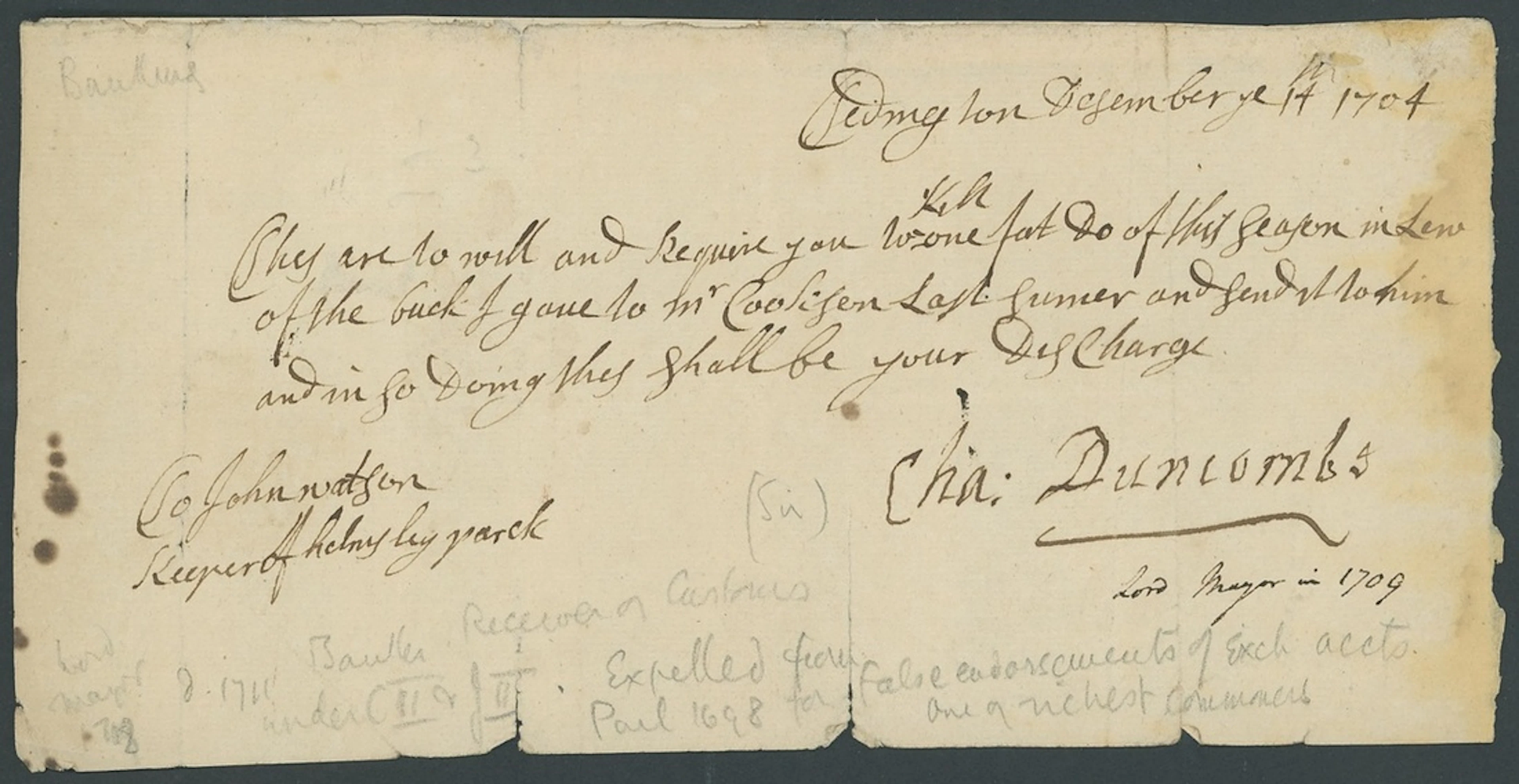 England Late 17th and Early 18th Century Bank of England Documents