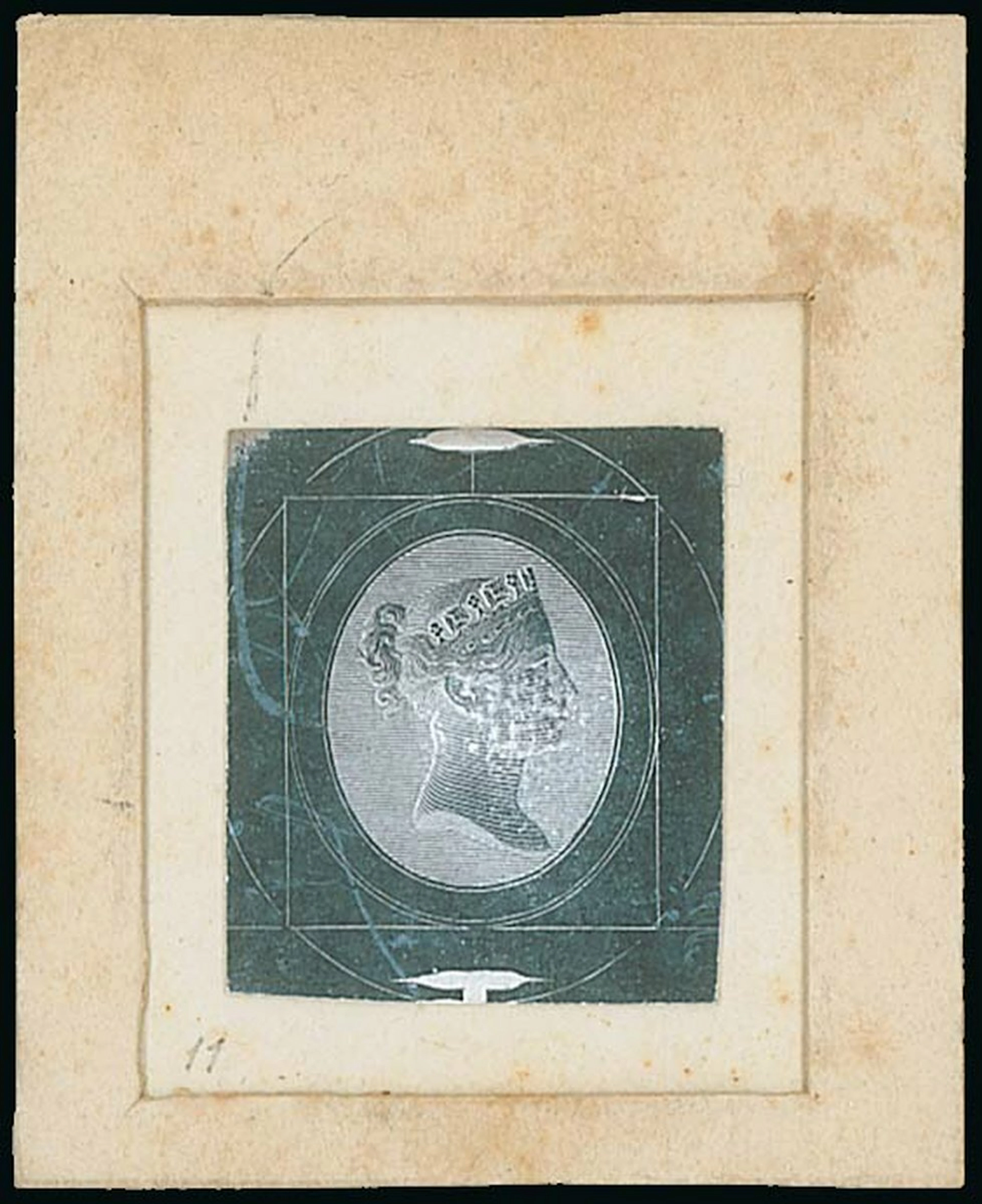 India 1855-65 die proofs of the Head only with double-lined oval surround
