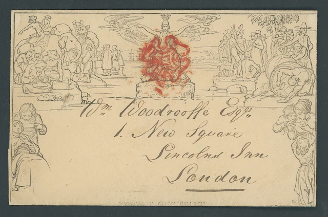 Great Britain 1840 Mulready One Penny Envelopes May Date