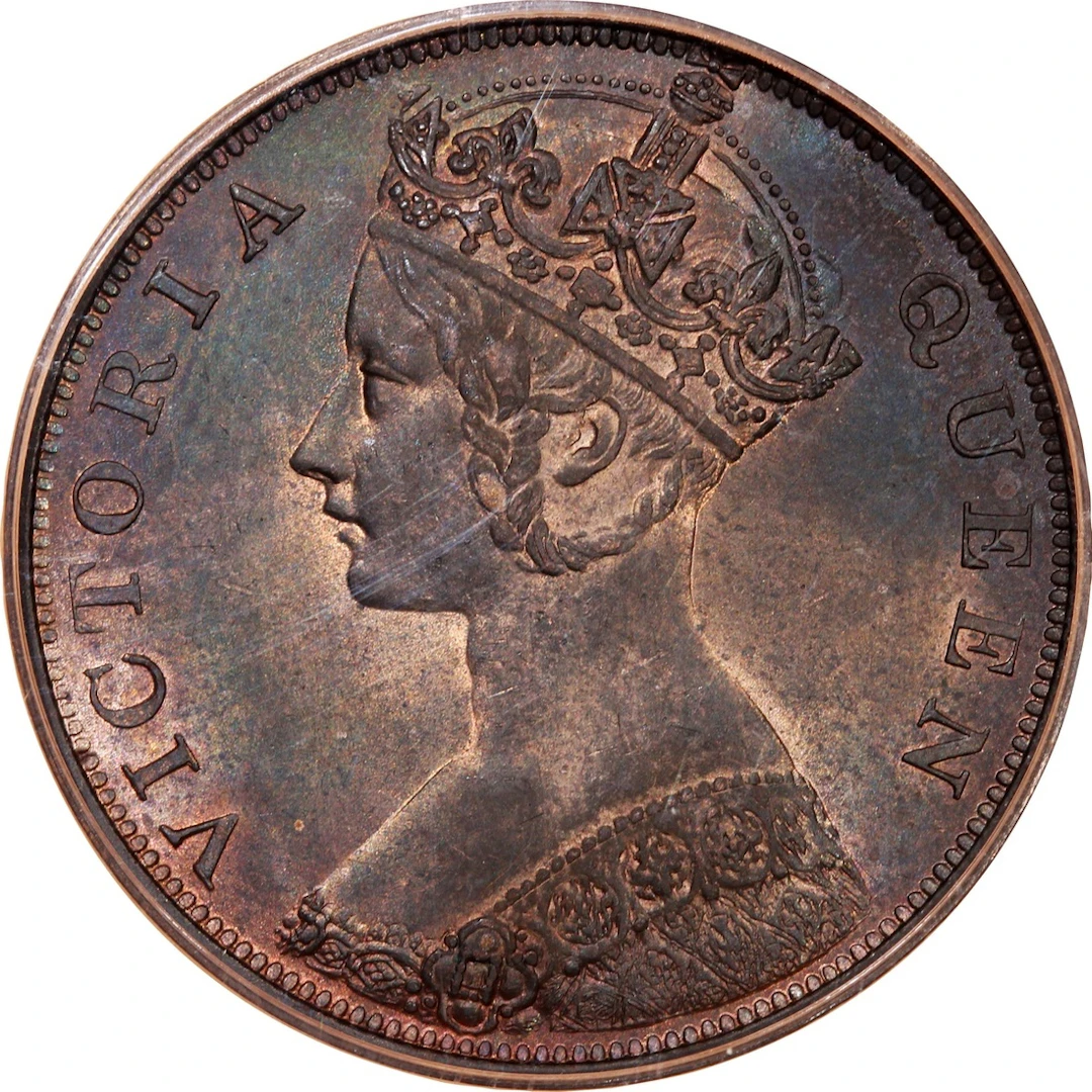 Hong Kong, Victoria, [PCGS MS64RB] bronze 1 cent, 1863