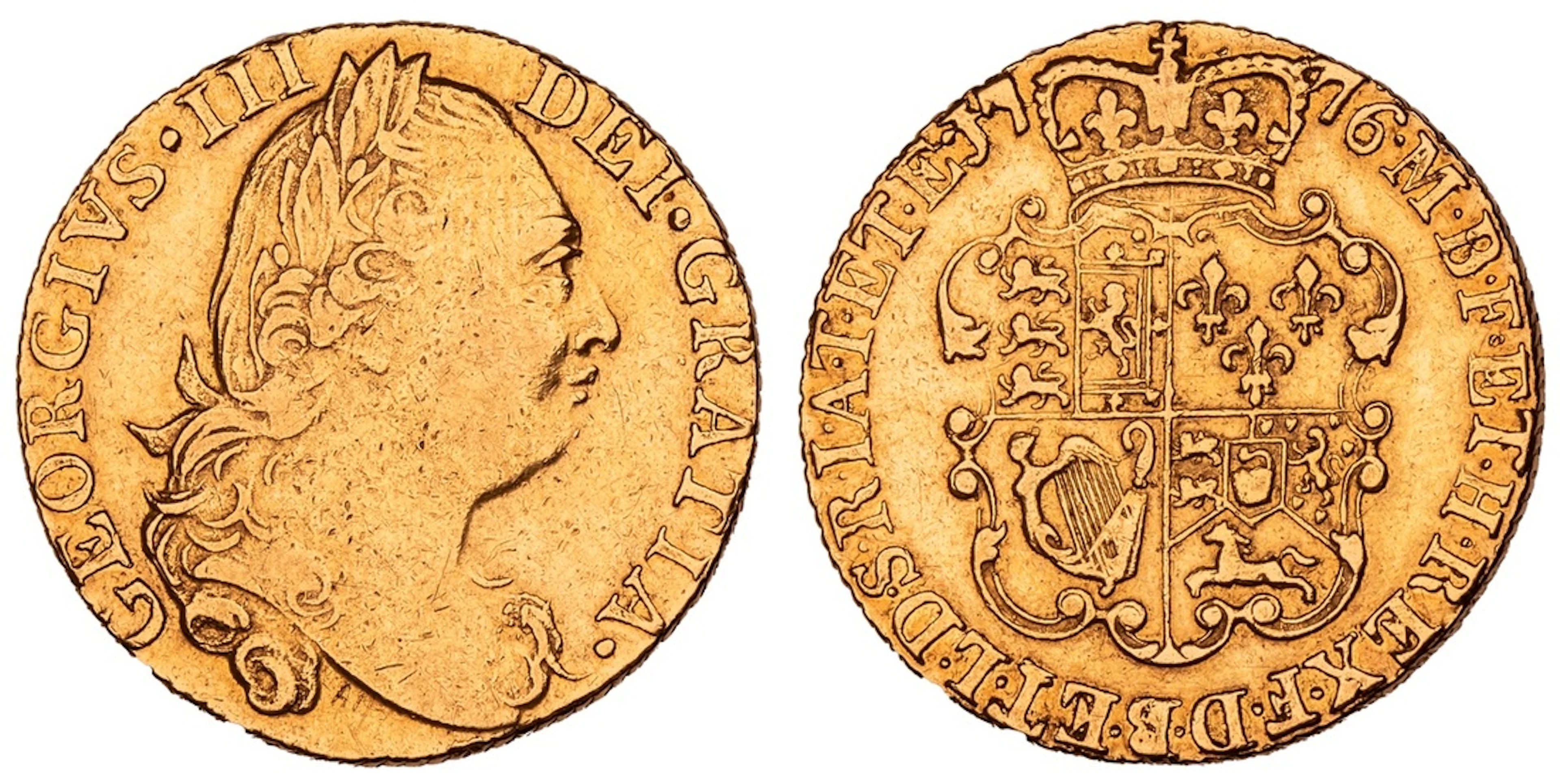 George III (1760-1820), 'Rose' Guinea, 1776, fourth laureate head