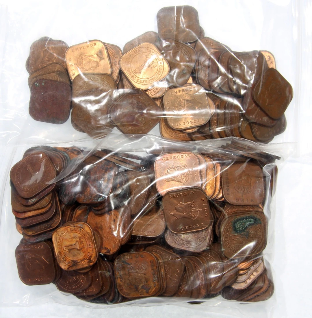 Malaya, George VI, 1 cent (233), includes 1943 (175), 1945 (58)
