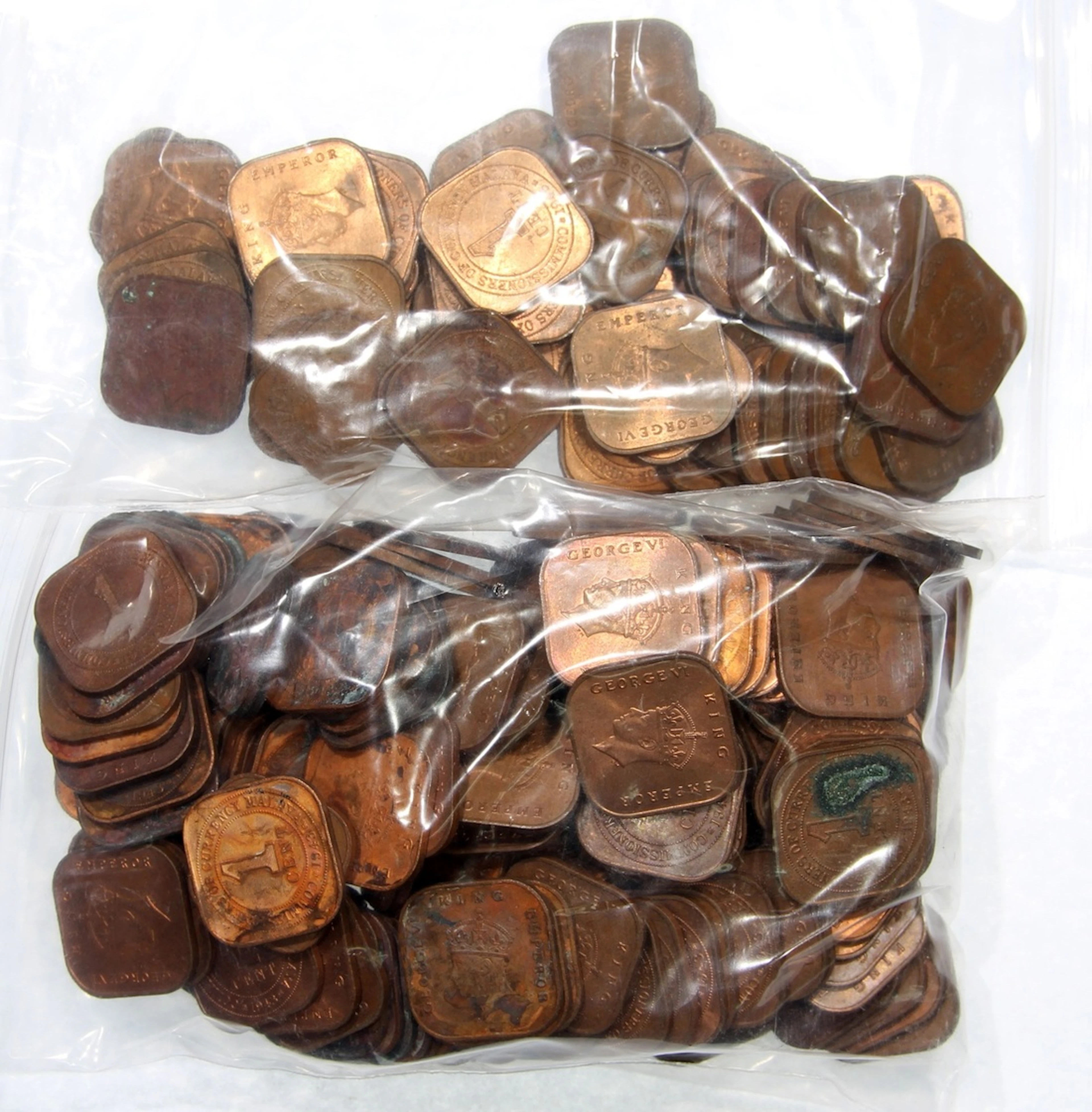 Malaya, George VI, 1 cent (233), includes 1943 (175), 1945 (58)