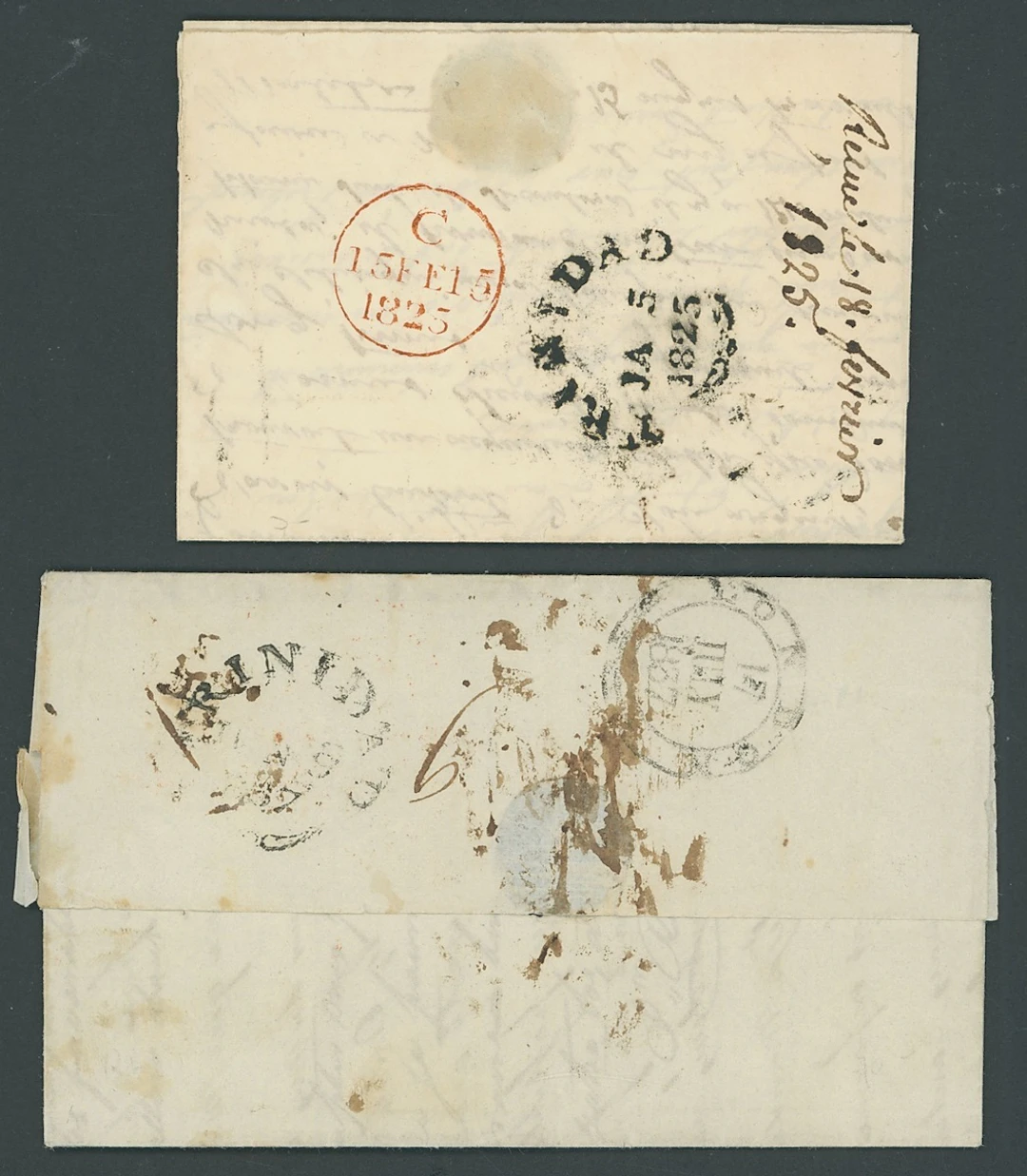 Trinidad Early Letters and Handstamps 1825 (5 Jan.) entire letter