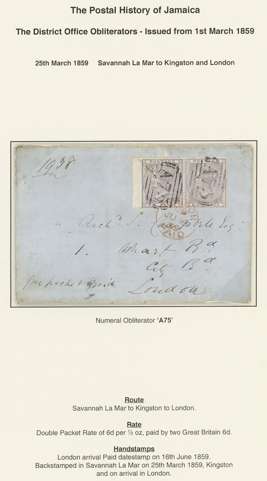 Jamaica Great Britain used in Jamaica Imperial Issues used at Post