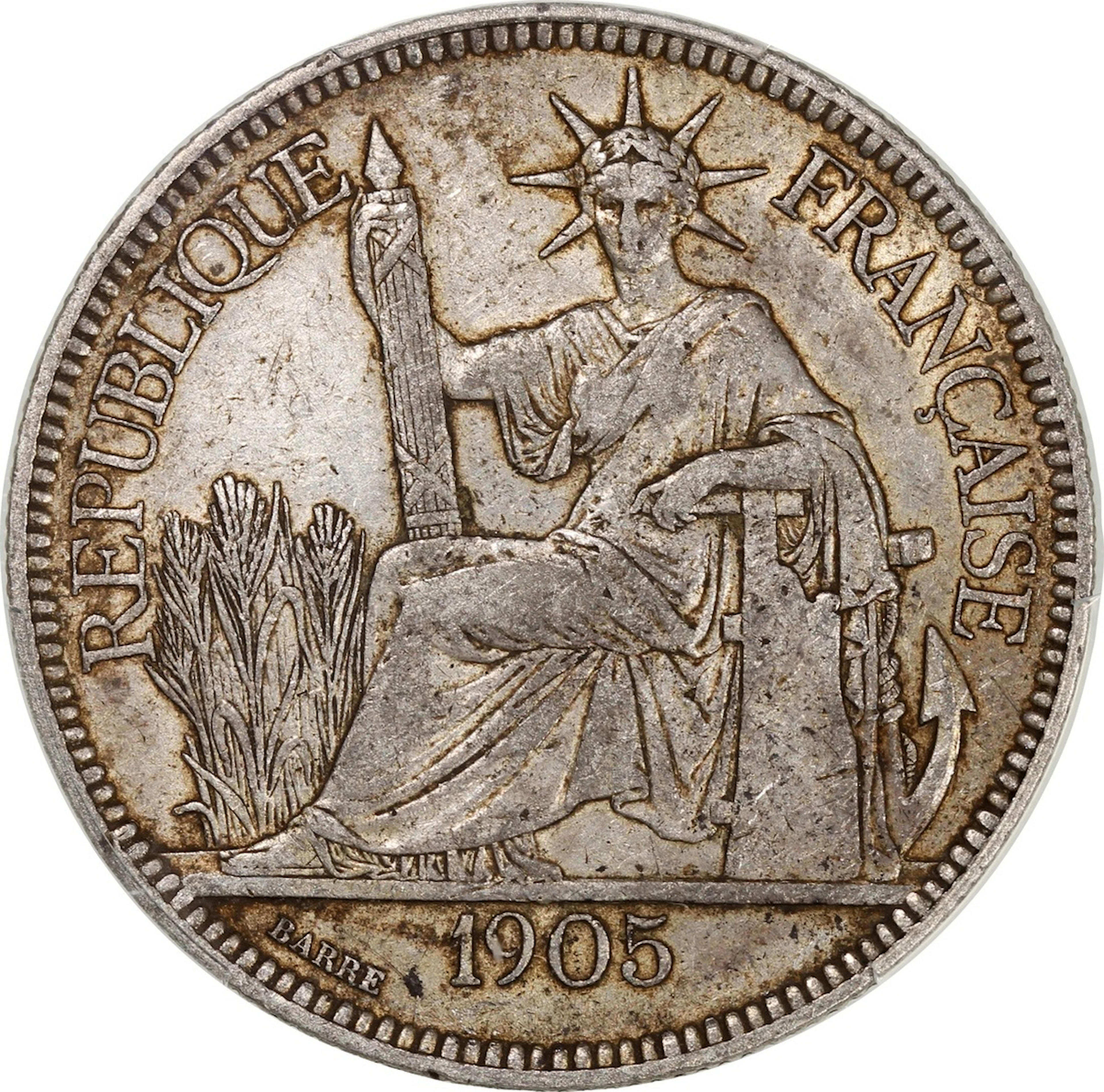 French Indo-China, [PCGS XF45] silver piastre, 1905-A, Paris mint