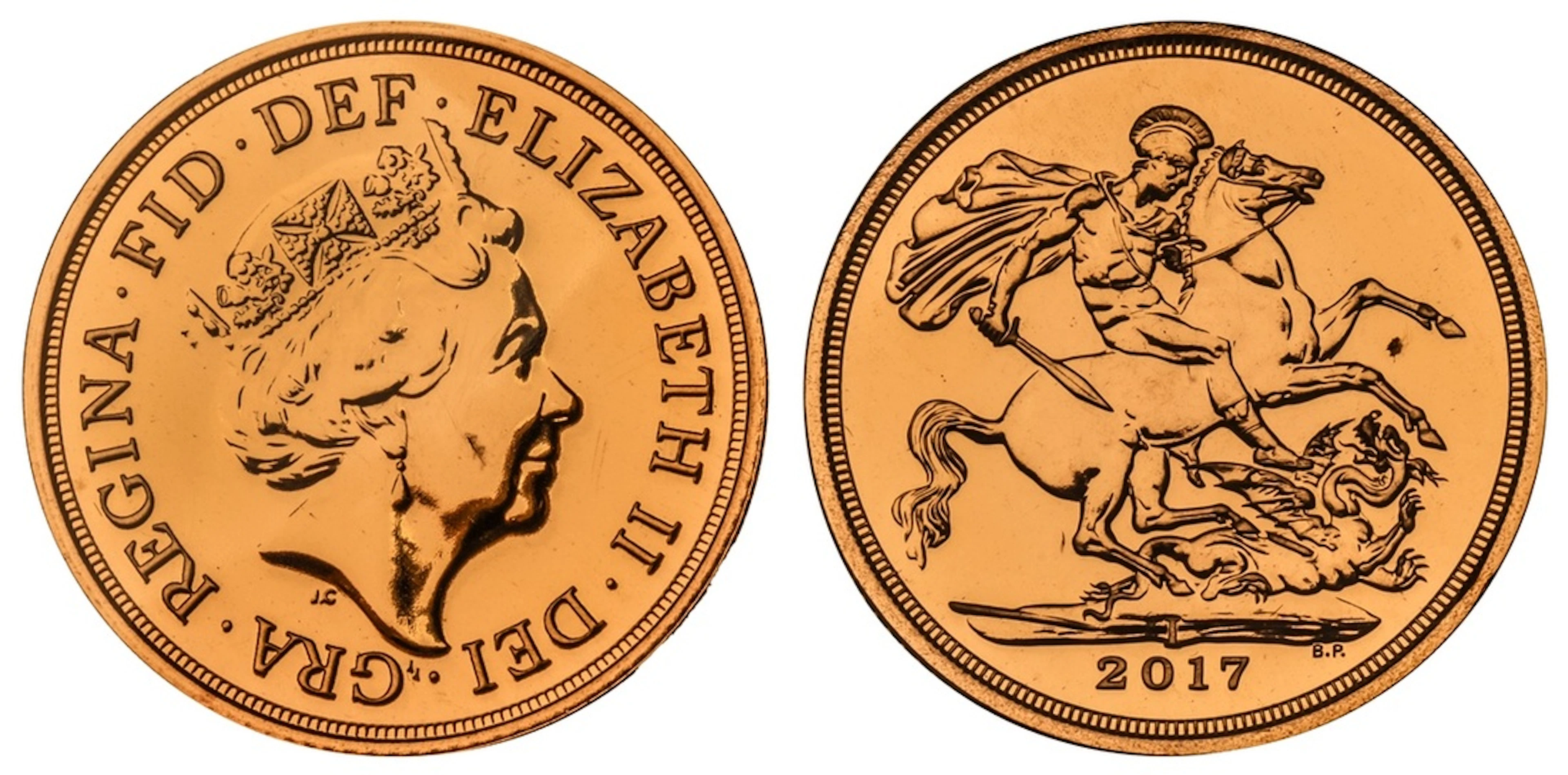 India, Elizabeth II (1952-2022), Commemorative Sovereign, 2017-I [MMTC-PAMP