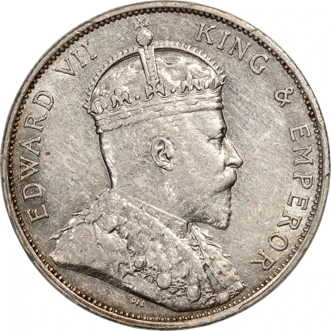 Hong Kong, Edward VII, [PCGS AU53] silver 50 cents, 1905, (KM-15)