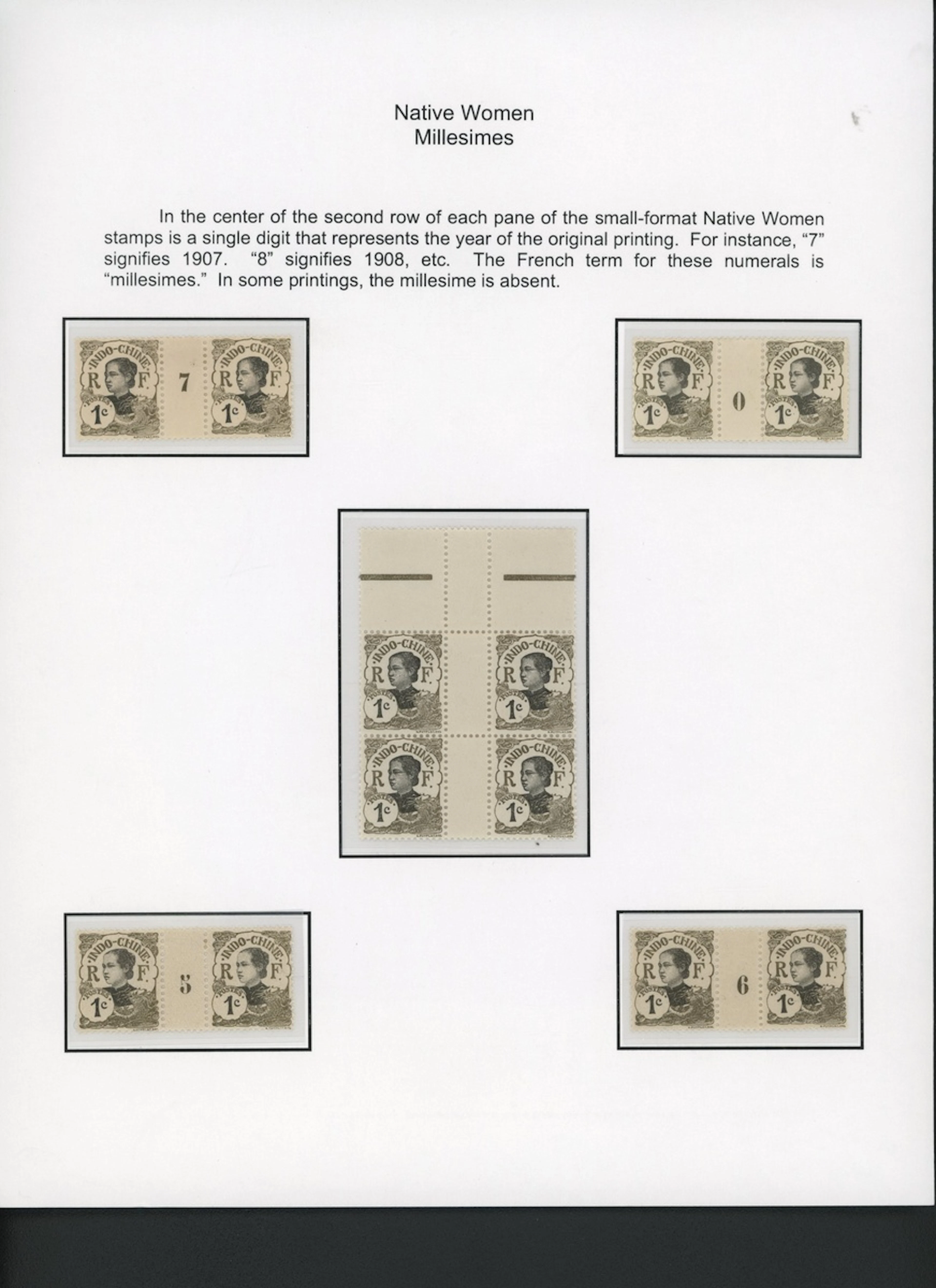 Indo-China French Indo-Chinese Post Office 1907 Native Women issue