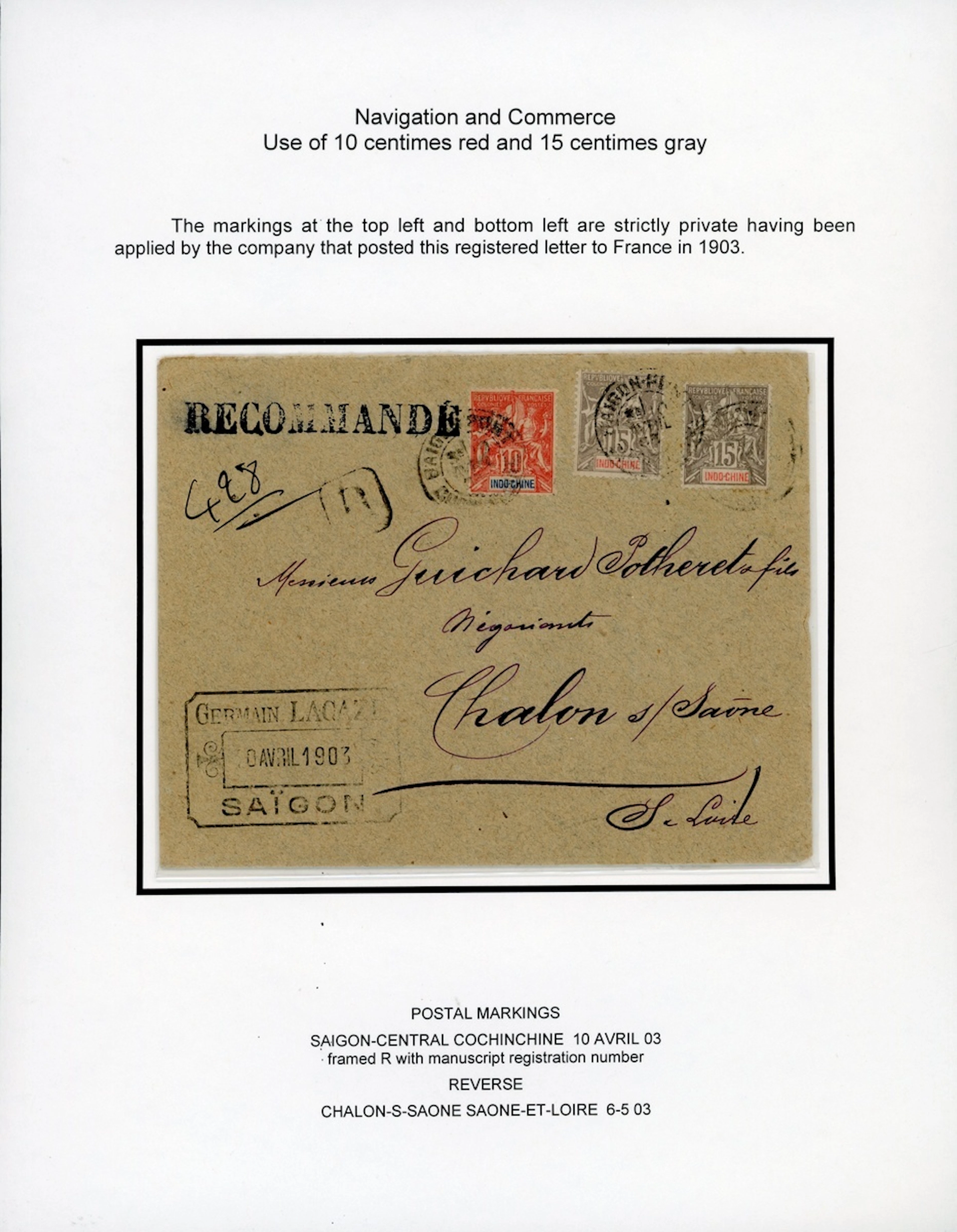 Indo-China French Indo-Chinese Post Office 1892-1900 Navigation and