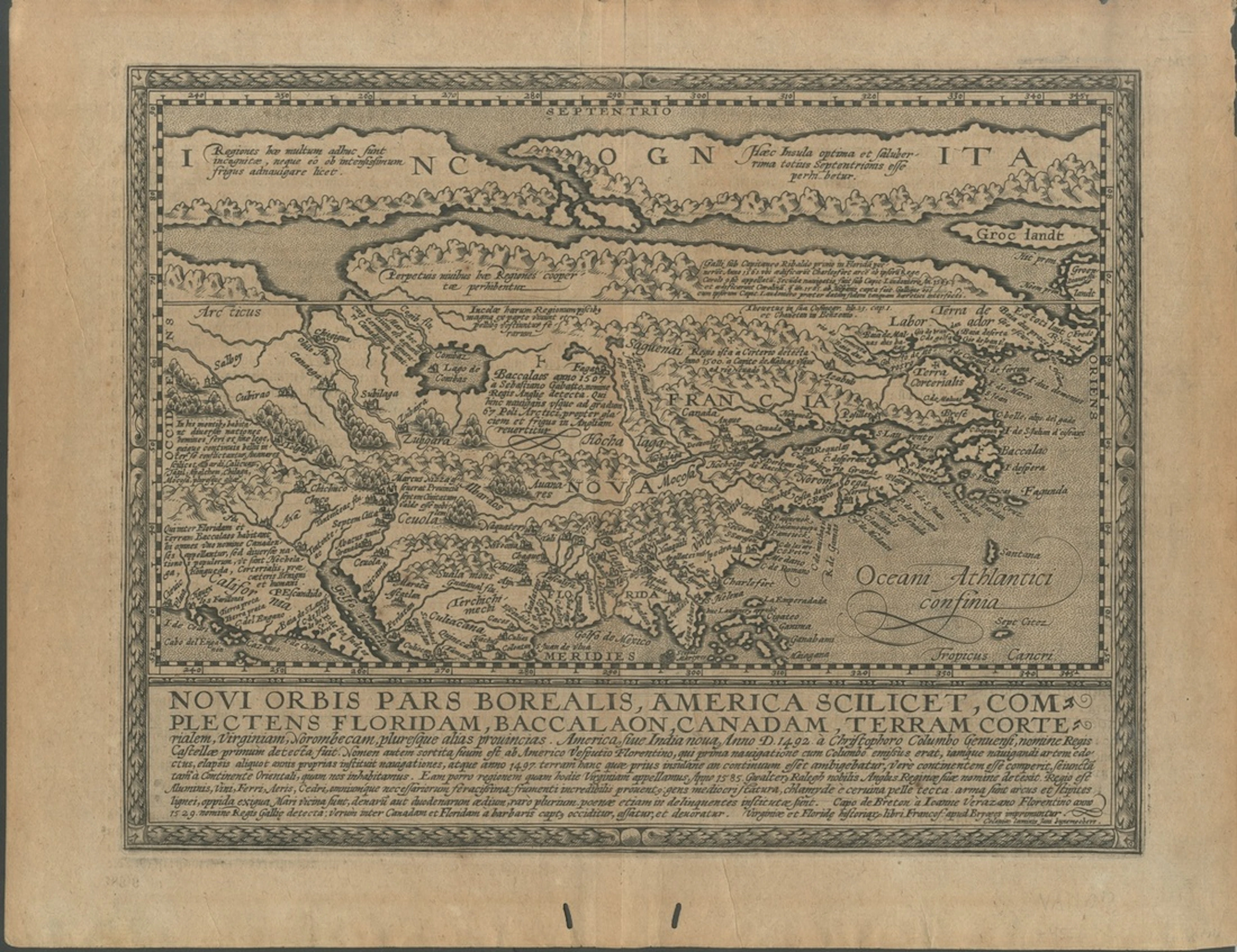 USA, Novi Orbis Pars Borealis, America Scilicet, Complectens Floridam