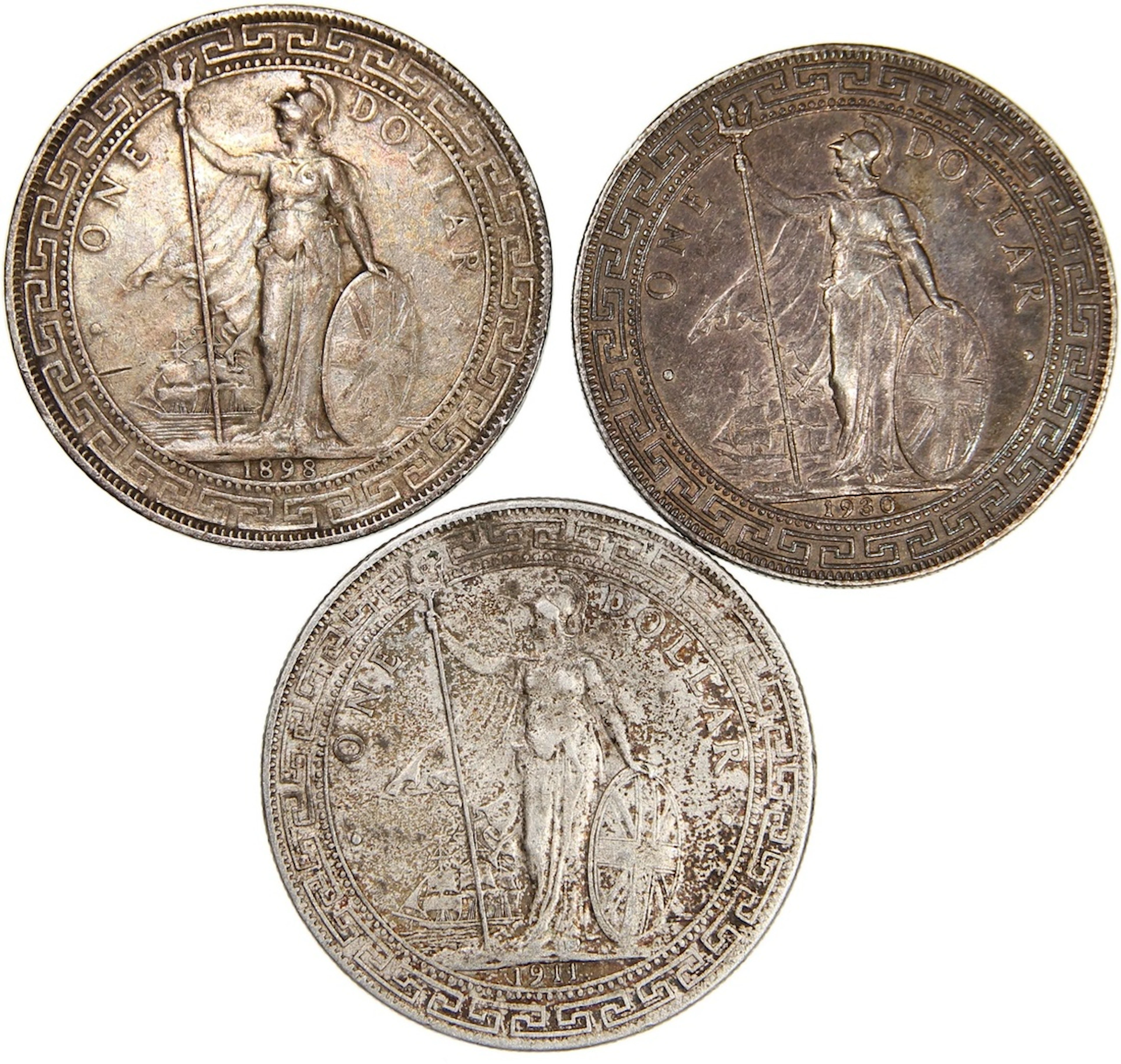 Great Britain, Trade Dollar (3), 1898, 1911, 1930