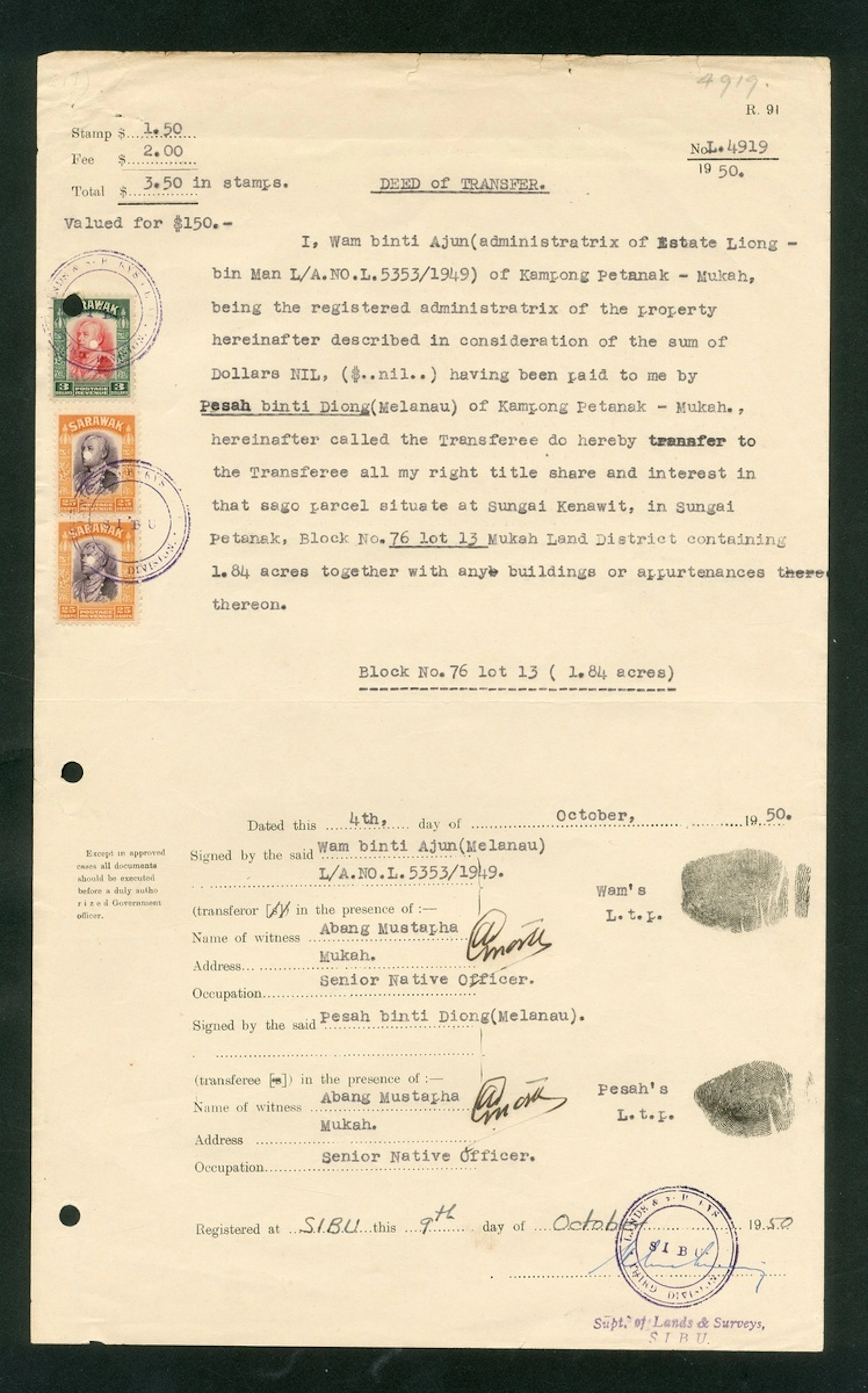 Sarawak Revenue Documents A large group of documents, many from the
