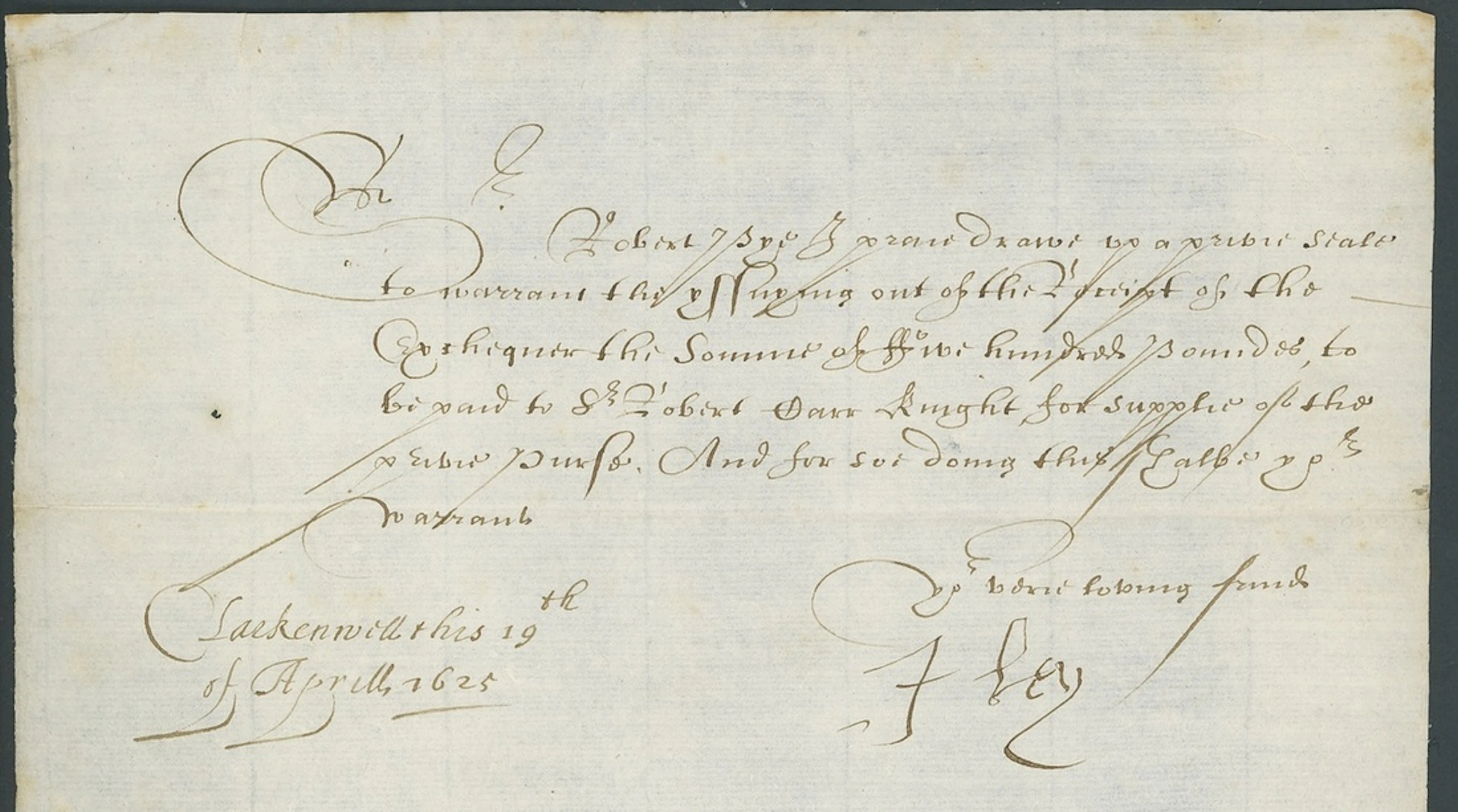 England C. 17th Century High Treasurer Warrants A group of five early