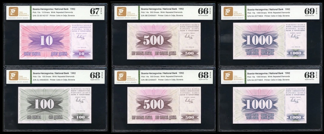 National Bank of Bosnia and Herzegovina, a group of 6x, including