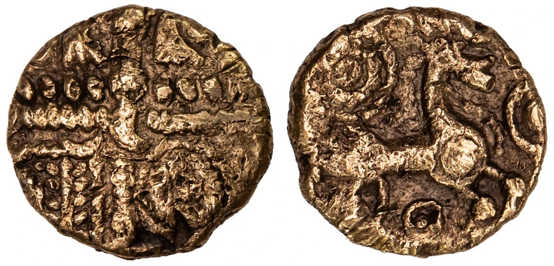 Regni, AV Quarter-Stater, 'Ratham Sun Ring' Type, wreath and cloak