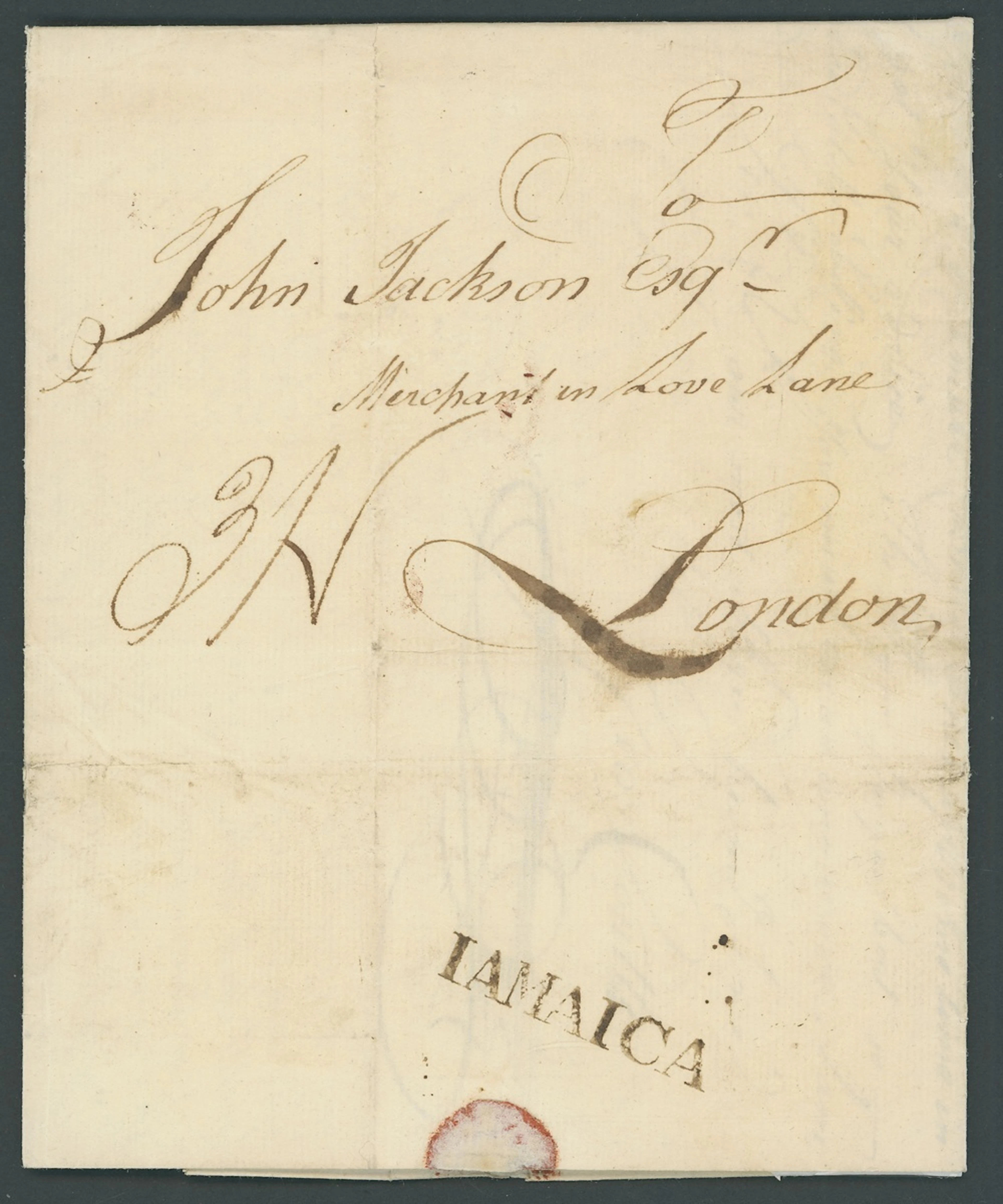 Jamaica The Kingston "jamaica" and "iamaica" Handstamps 1775 (10 Dec.)
