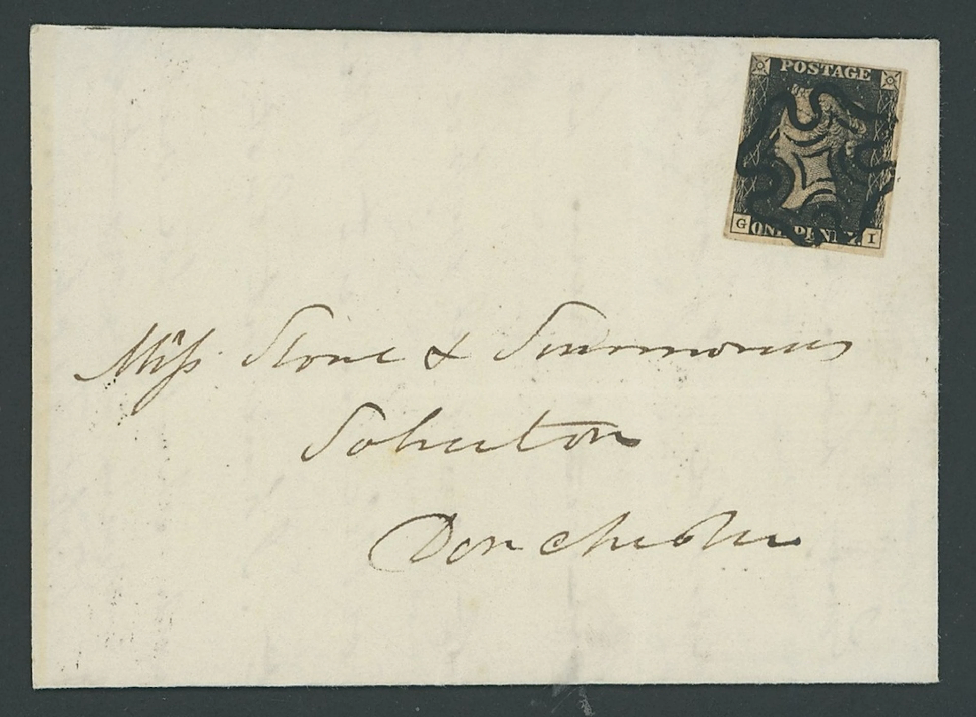 Great Britain 1840 One Penny Black Plate 9 GI, small to large margins