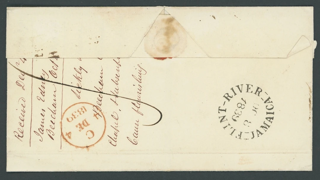 Jamaica Early Post Town Datestamps Type D1 with Jamaica at foot 1839