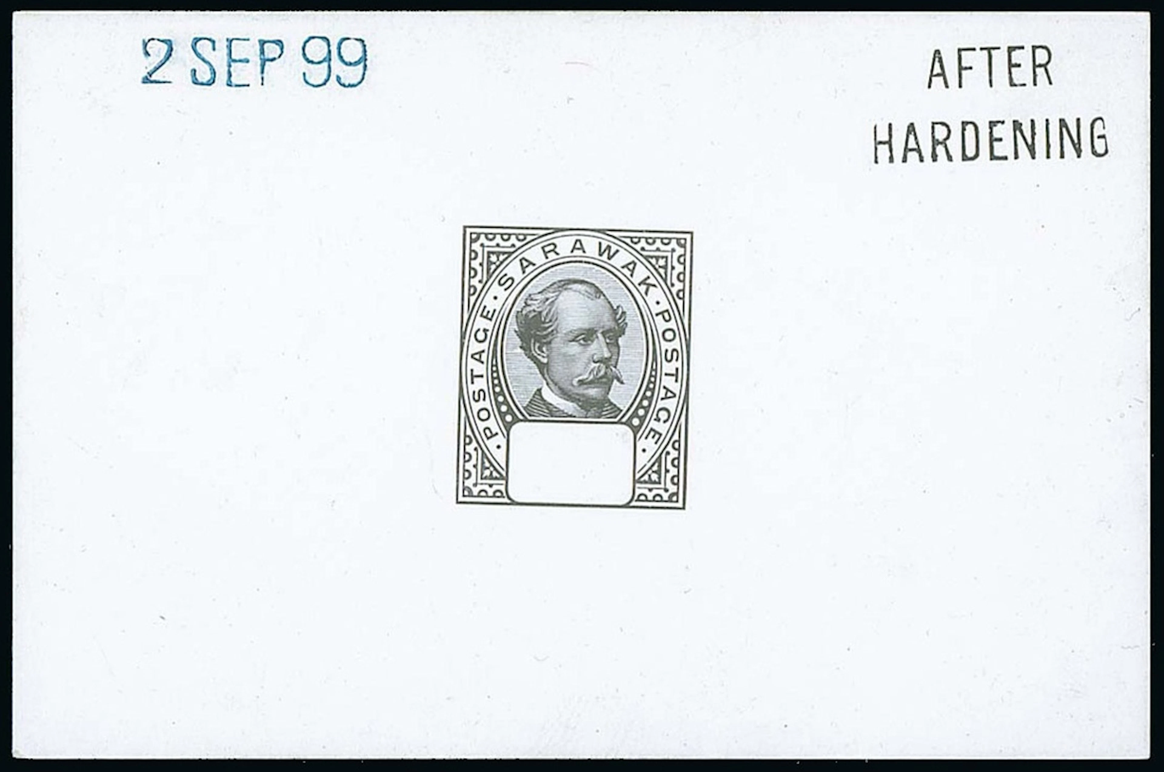 Sarawak 1899-1908 "postage postage" Issue Die Proofs Master with blank