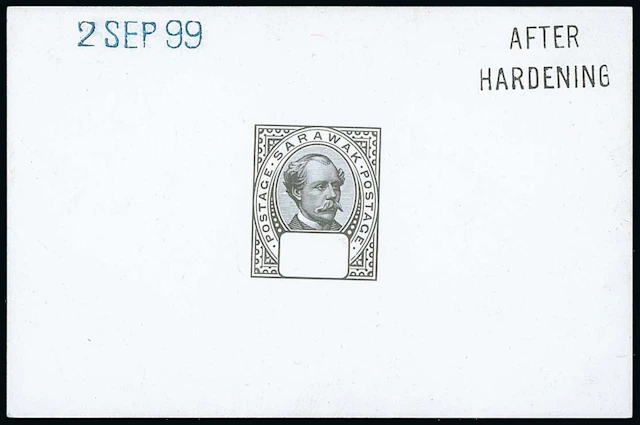 Sarawak 1899-1908 "postage postage" Issue Die Proofs Master with blank