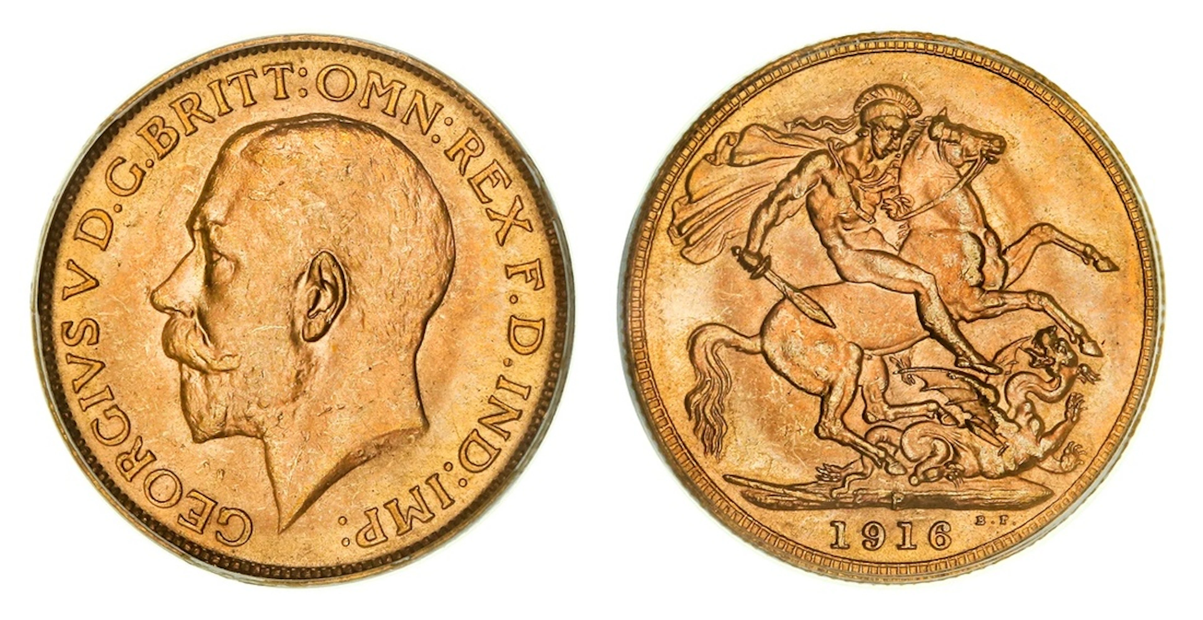 PCGS MS64 | Australia, George V (1910-1936), Sovereign, 1916-P, Perth