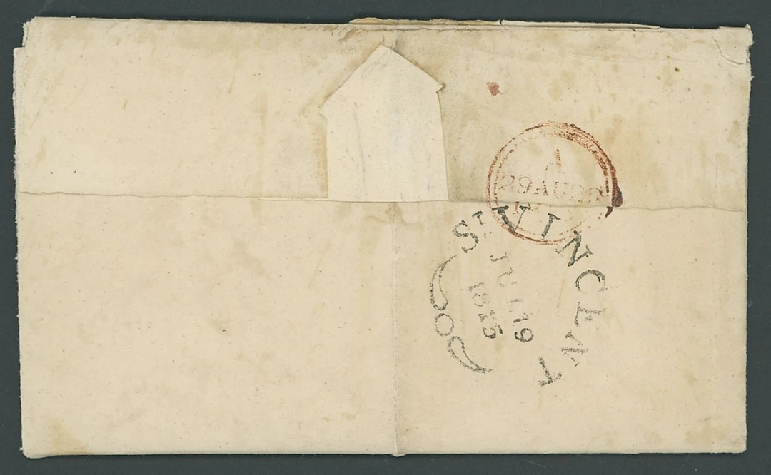 St. Vincent Early Letters and Handstamps Fleuron Datestamp, Jaffe