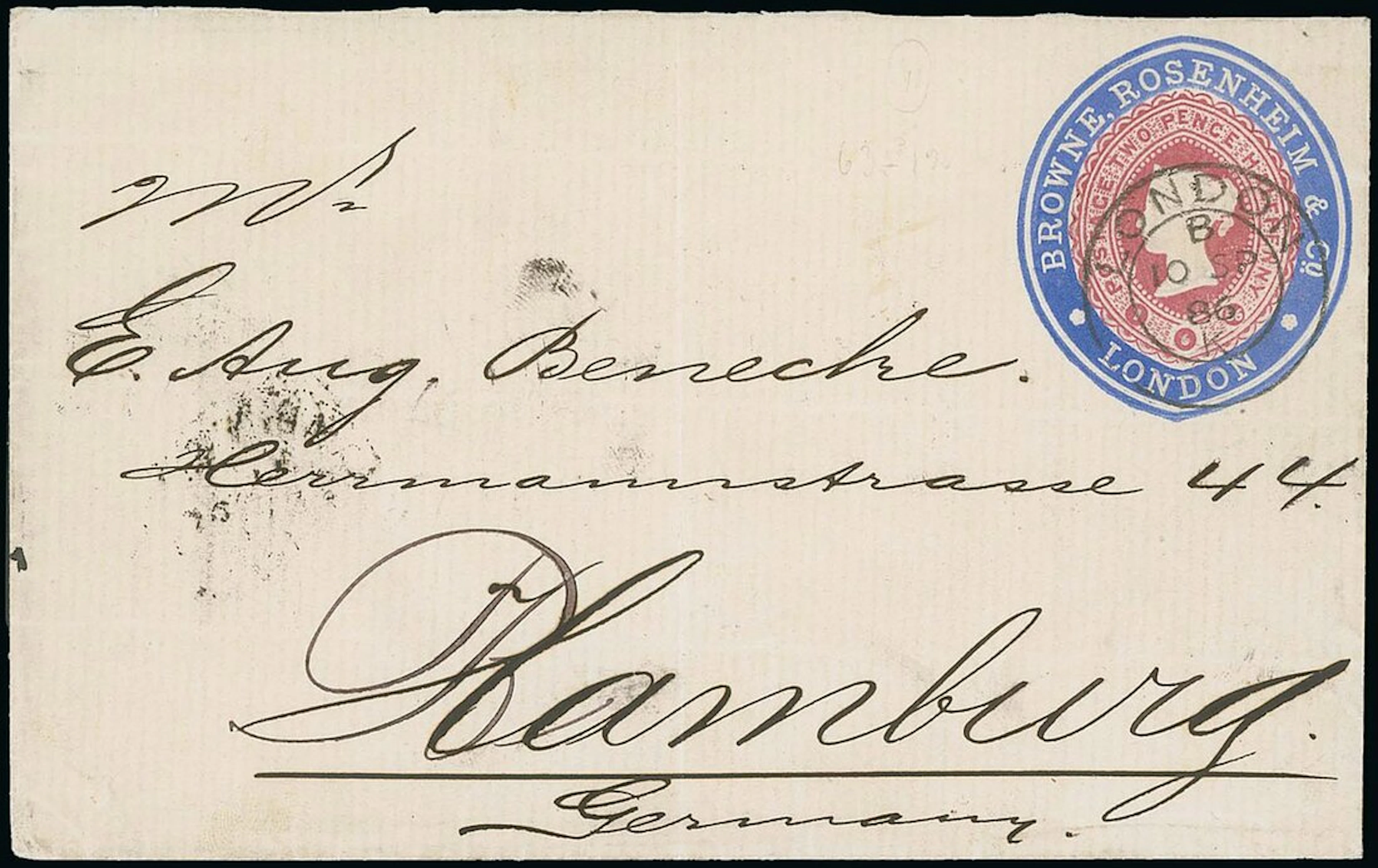 Great Britain Postal Stationery Advertising Rings Private Issues Browne