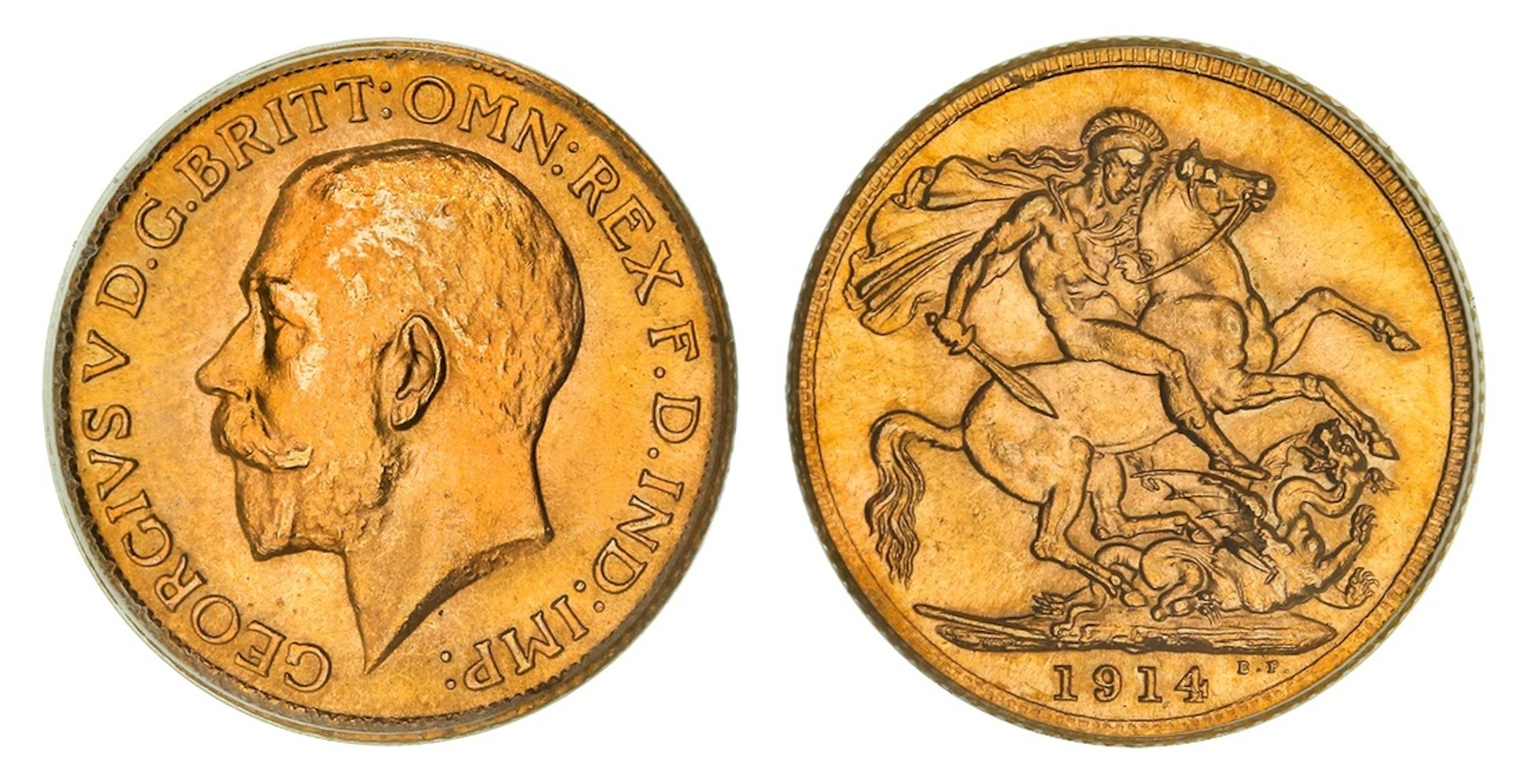 PCGS MS65 | George V (1910-1936), Sovereign, 1914, London, by Bertram