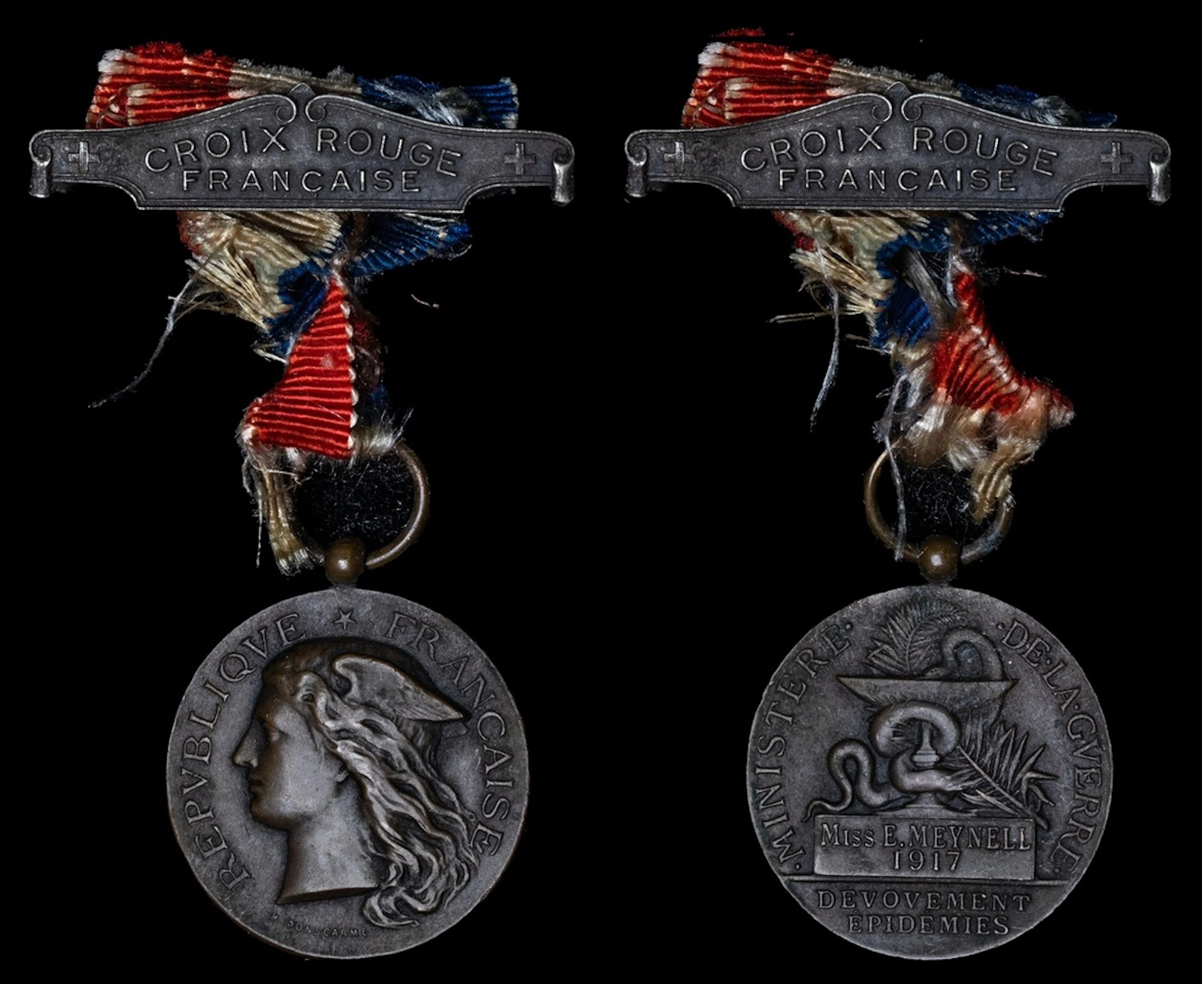 The French Medal of Honour of Epidemics awarded to Nurse E. Meynell