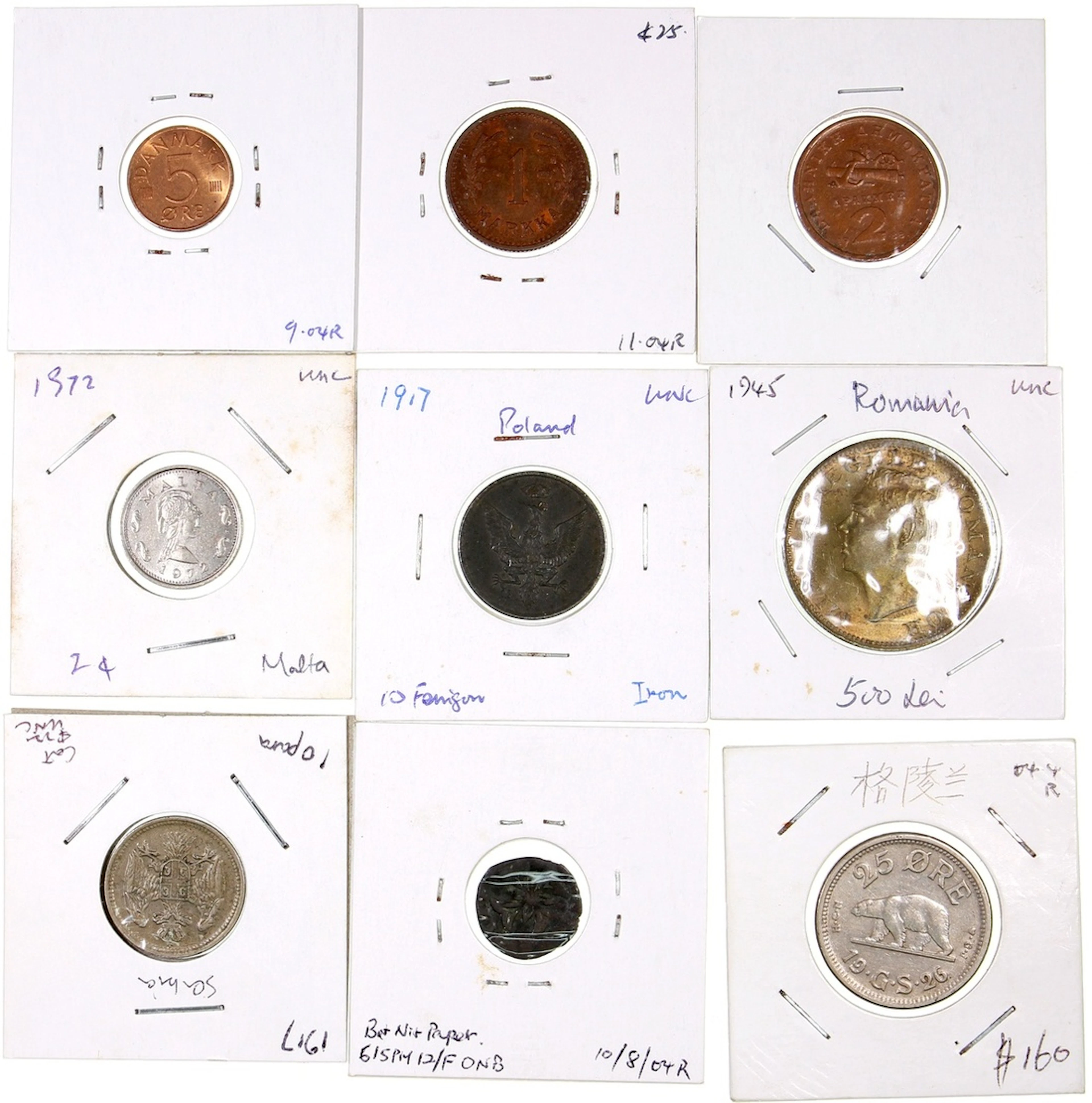 European Coins, a group of 9x