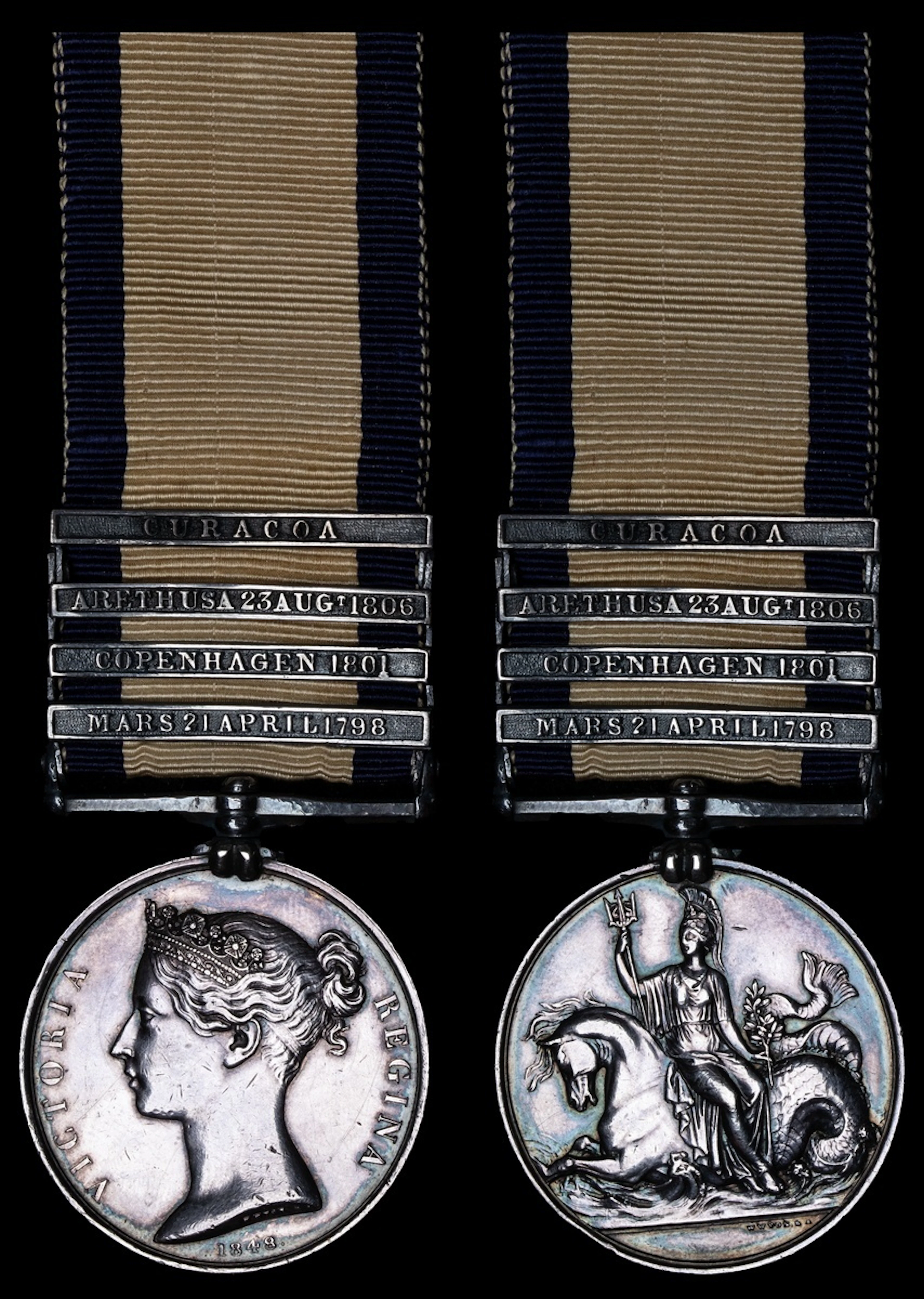 Naval General Service 1793-1840, 4 clasps, Mars 21 April 1798, Copenhagen