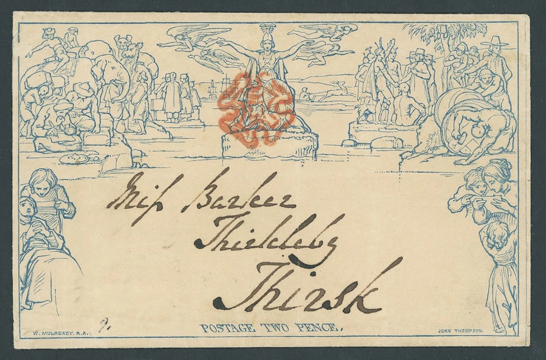 Great Britain 1840 Mulready Two Pence Lettersheet a94; 1840 (9 Aug.)