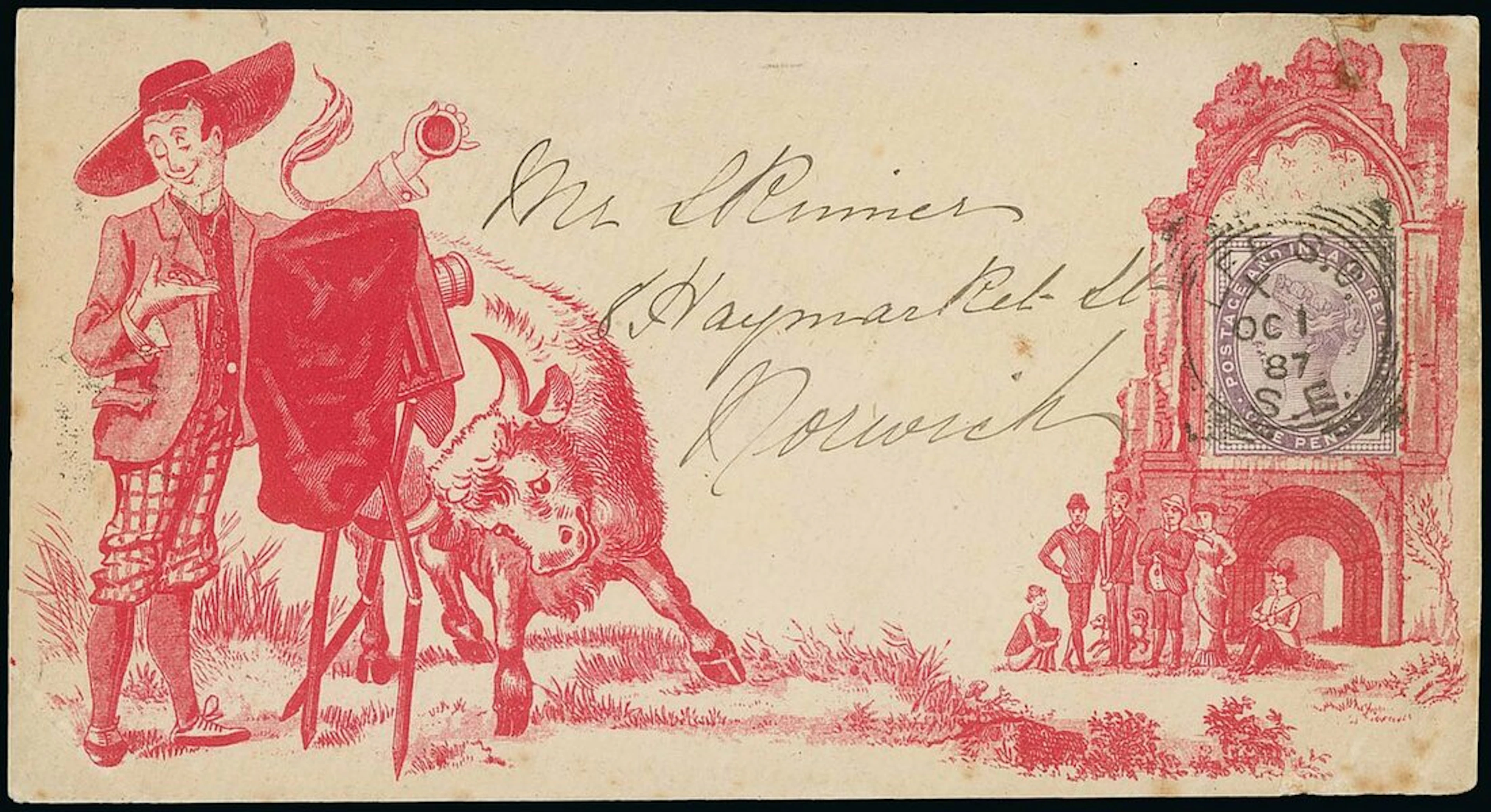 Great Britain Advertising Envelopes Poultons (Gift Shop) 1887 (1 Oct.)
