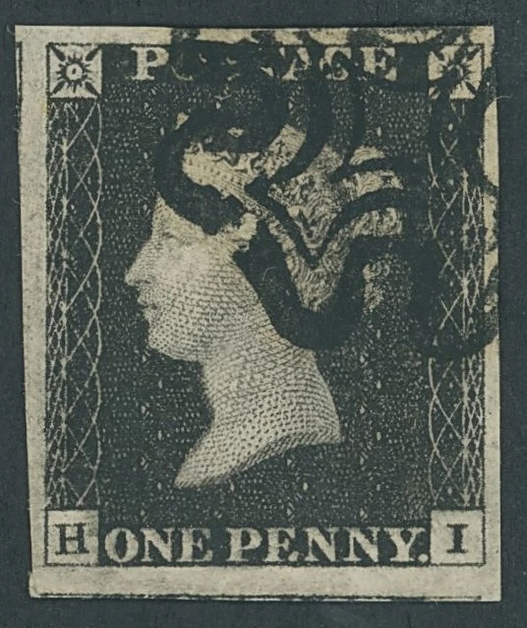 Great Britain 1840 One Penny Black Plate 2 HI, intense black shade