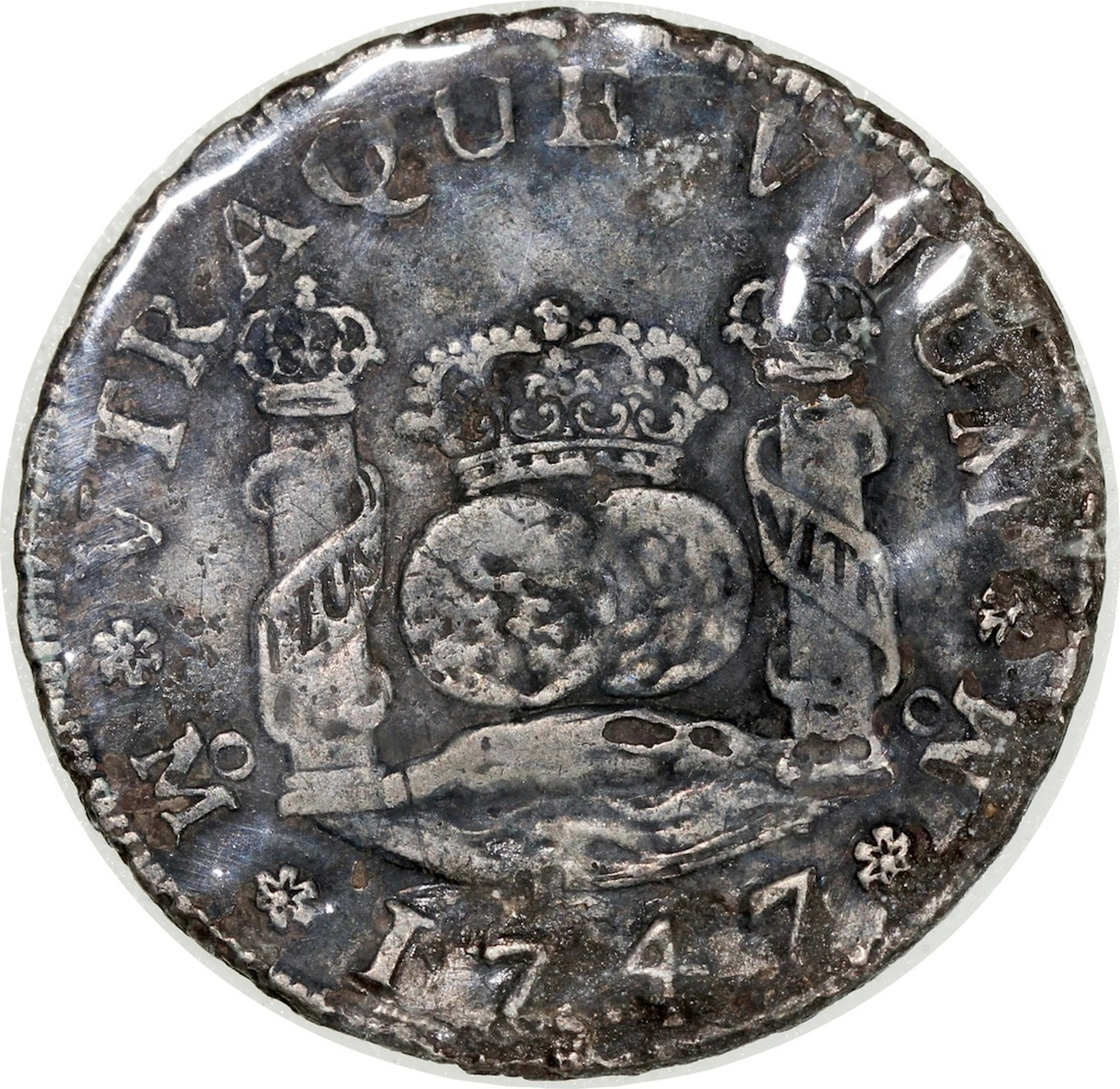 Mexico, silver 4 reales, 1747Mo MF, Philip V type
